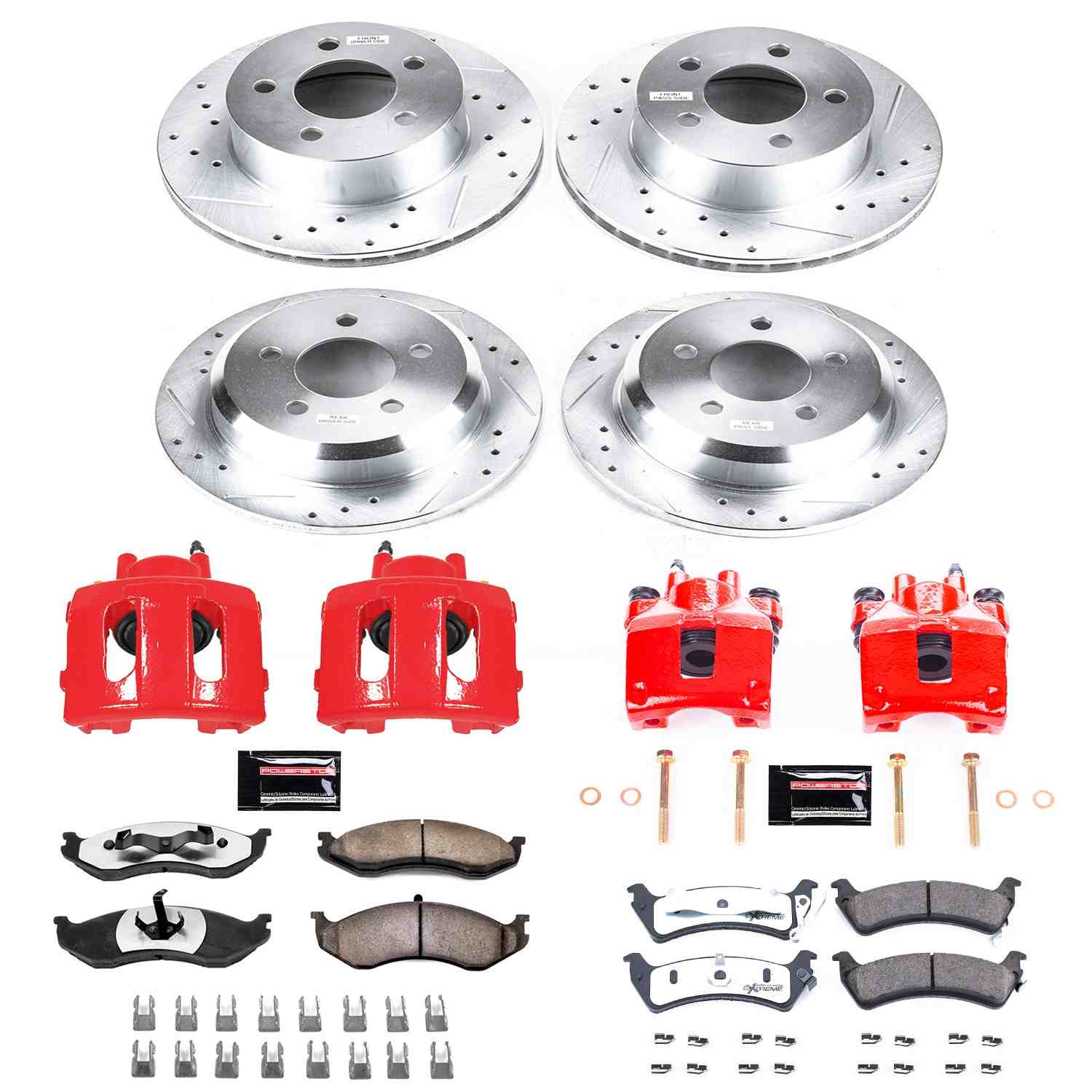 Power Stop 95-98 Jeep Grand Cherokee Front & Rear Z36 Truck & Tow Brake Kit w/Calipers