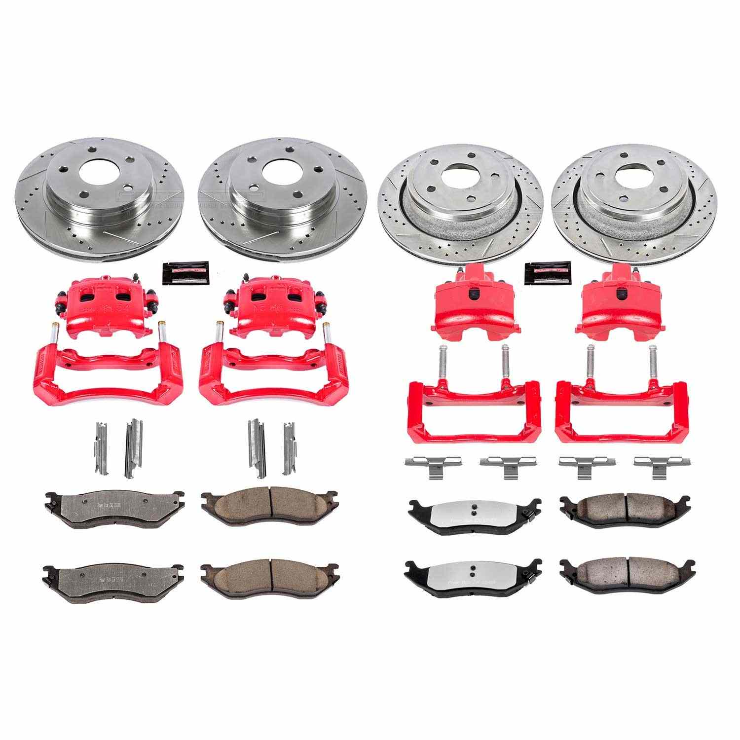 Power Stop 2002 Dodge Ram 1500 Front and Rear Z36 Truck & Tow Kit w/Cals