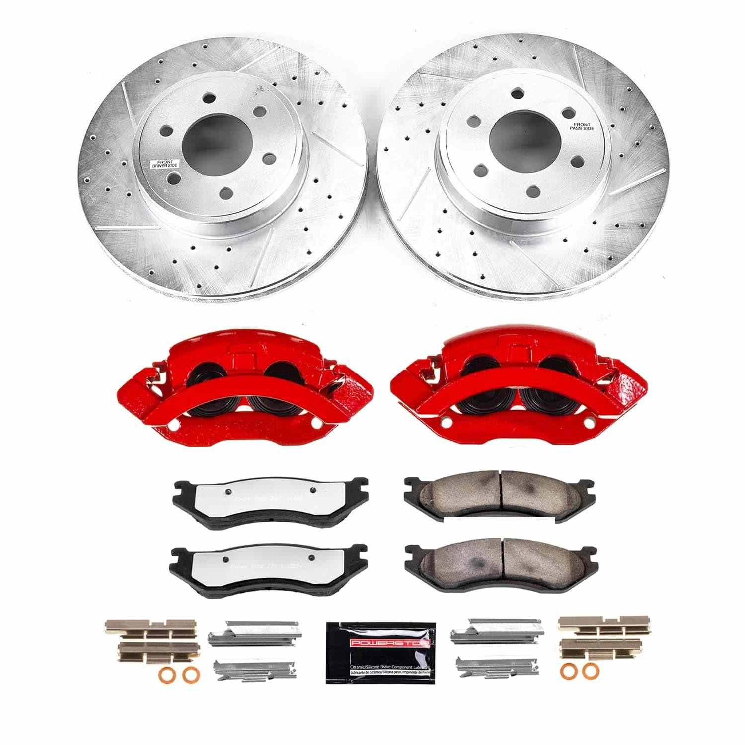 Power Stop 2003 Dodge Durango Front Z36 Truck & Tow Kit w/Cals