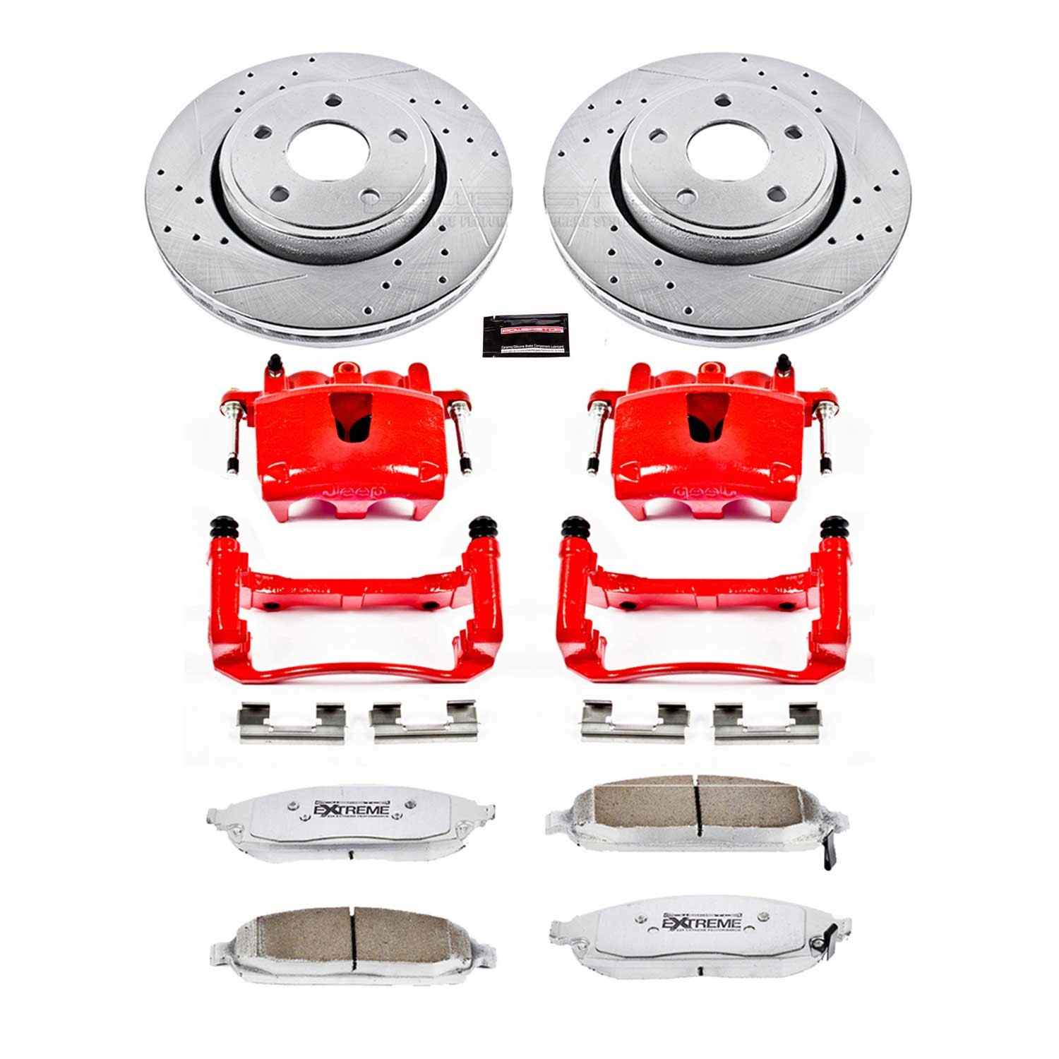 Power Stop 05-10 Jeep Gr& Cherokee Front Z26 Street Kit w/Cals