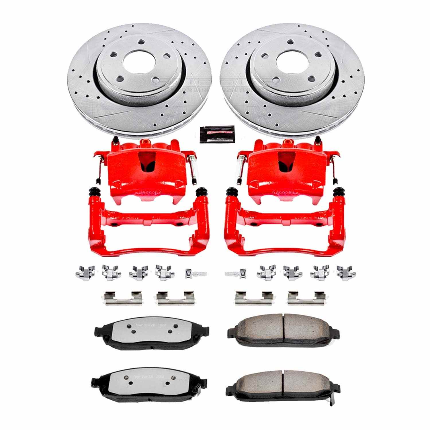 Power Stop 05-10 Jeep Grand Cherokee Front Z36 Truck & Tow Kit w/Cals