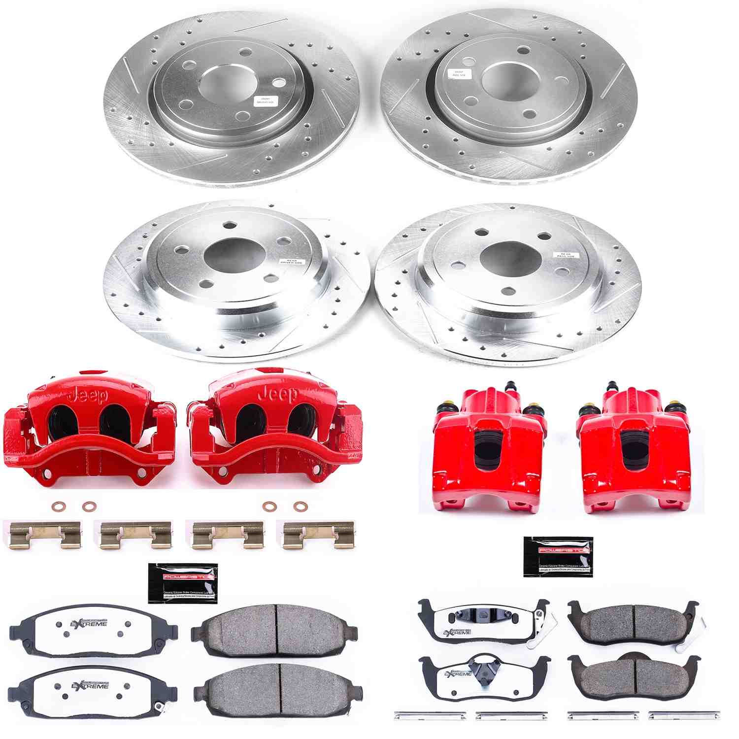Power Stop 06-10 Jeep Commander Front & Rear Z26 Street Kit w/Calipers