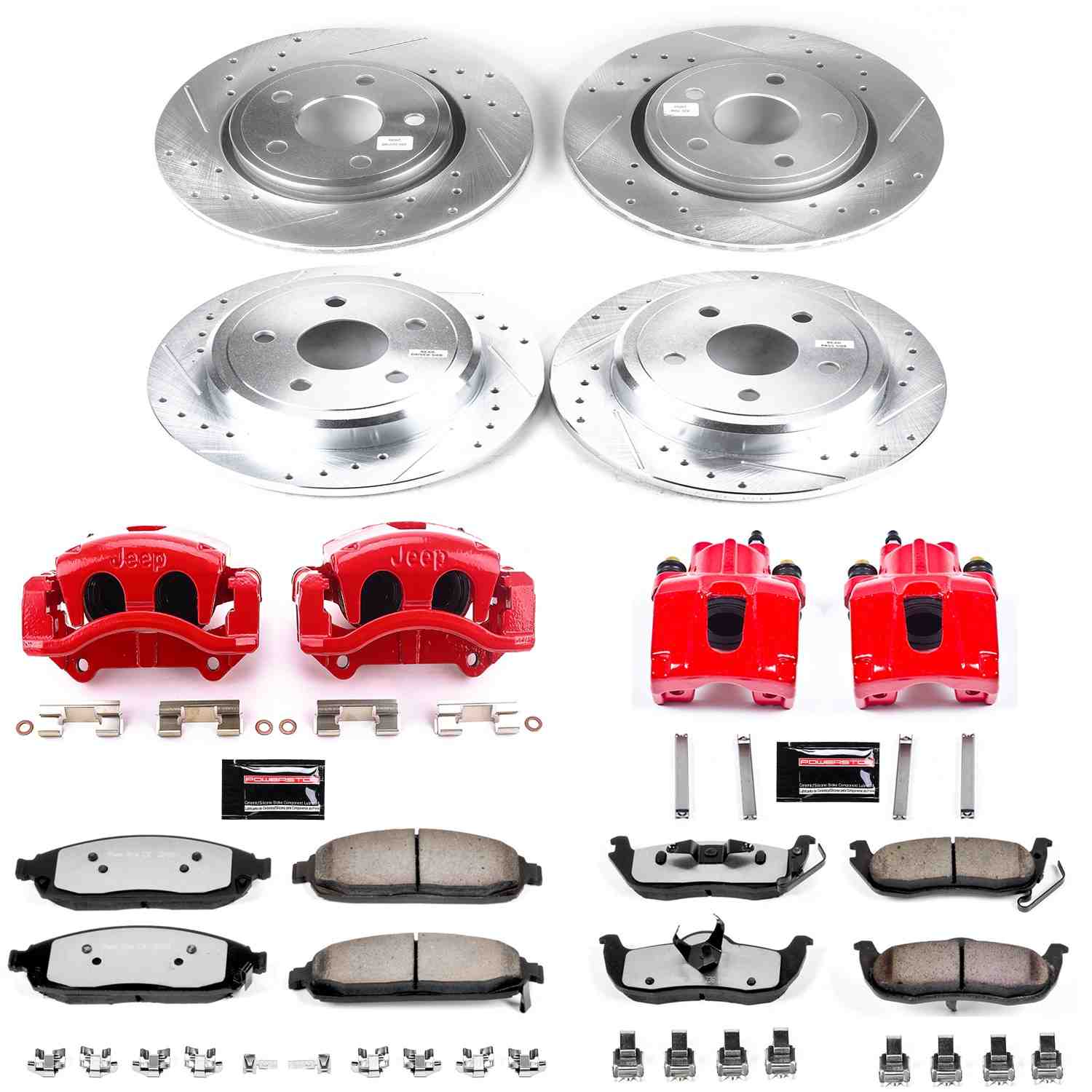 Power Stop 06-10 Jeep Commander Front & Rear Z36 Truck & Tow Kit w/Calipers