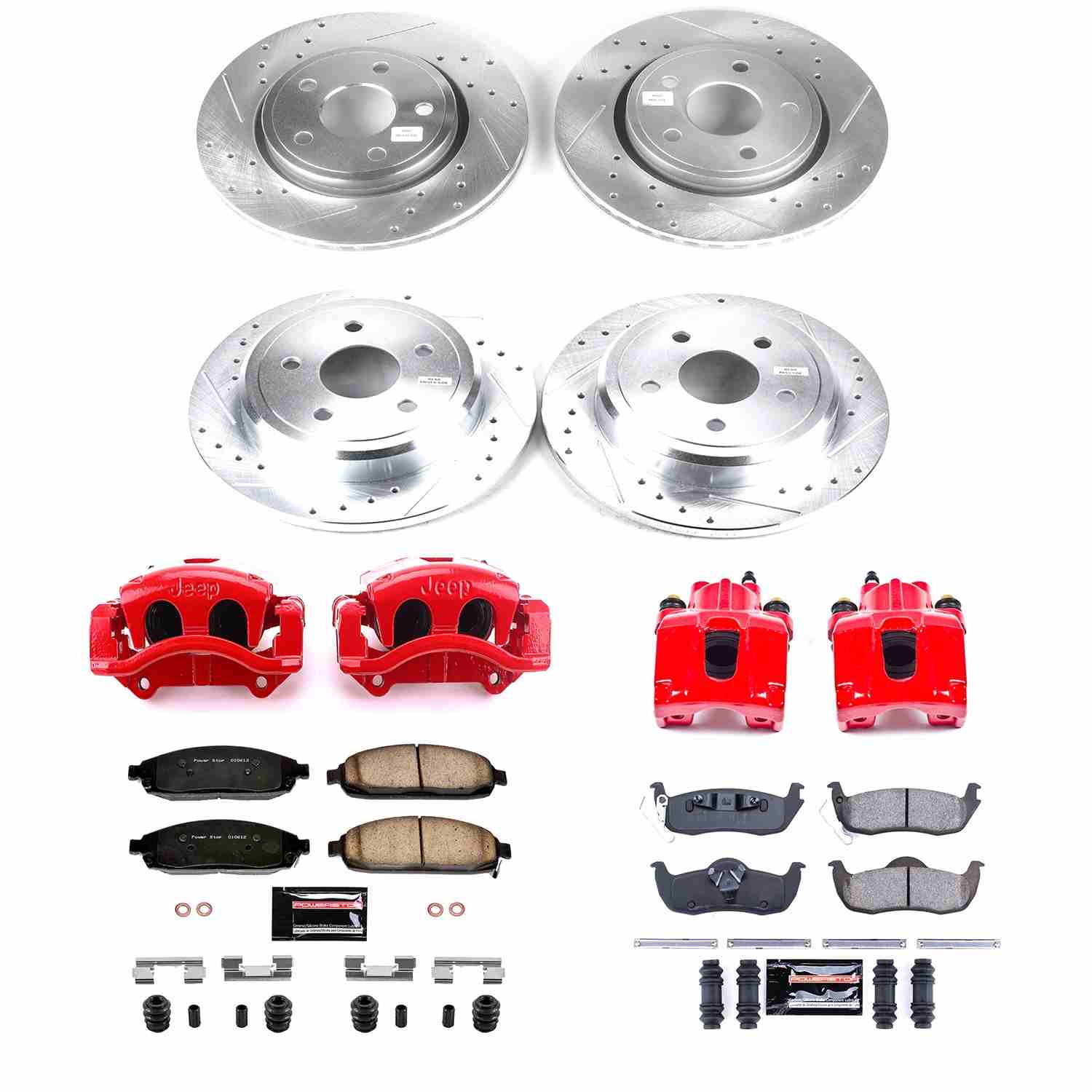 Power Stop 06-10 Jeep Commander Front & Rear Z23 Evolution Sport Brake Kit w/Calipers
