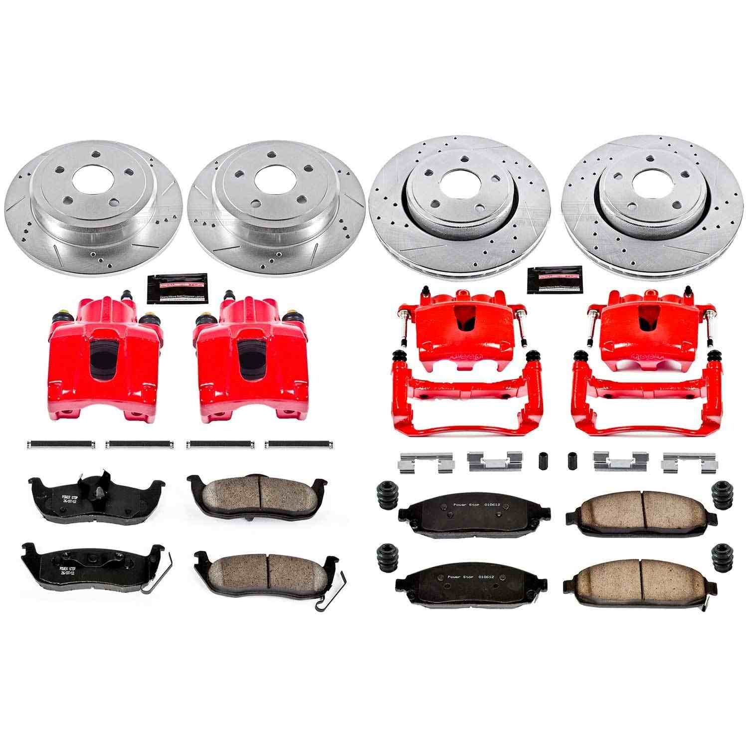 Power Stop 06-10 Jeep Commander Front & Rear Z23 Evolution Sport Brake Kit w/Calipers