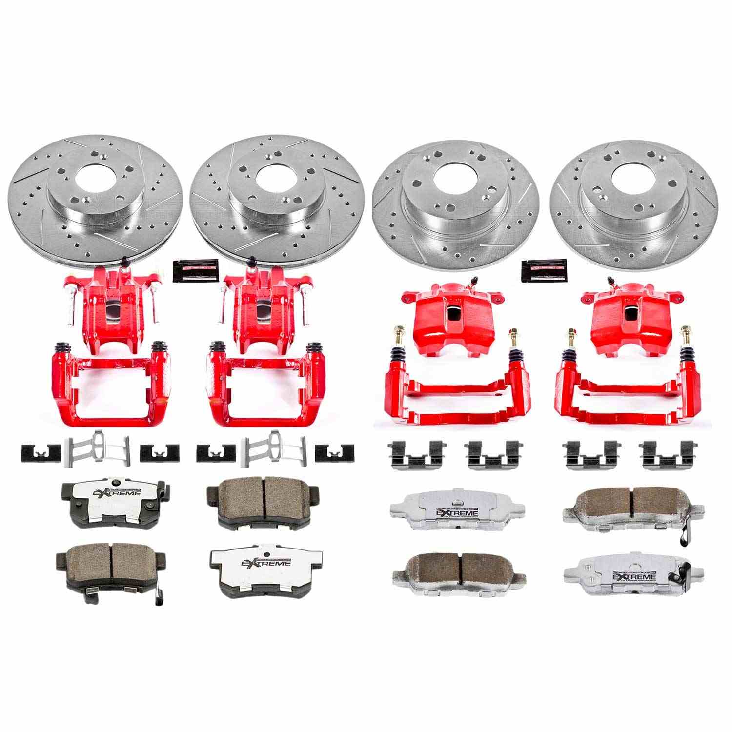 Power Stop 04-08 Acura TSX Front & Rear Z26 Street Warrior Brake Kit w/Calipers