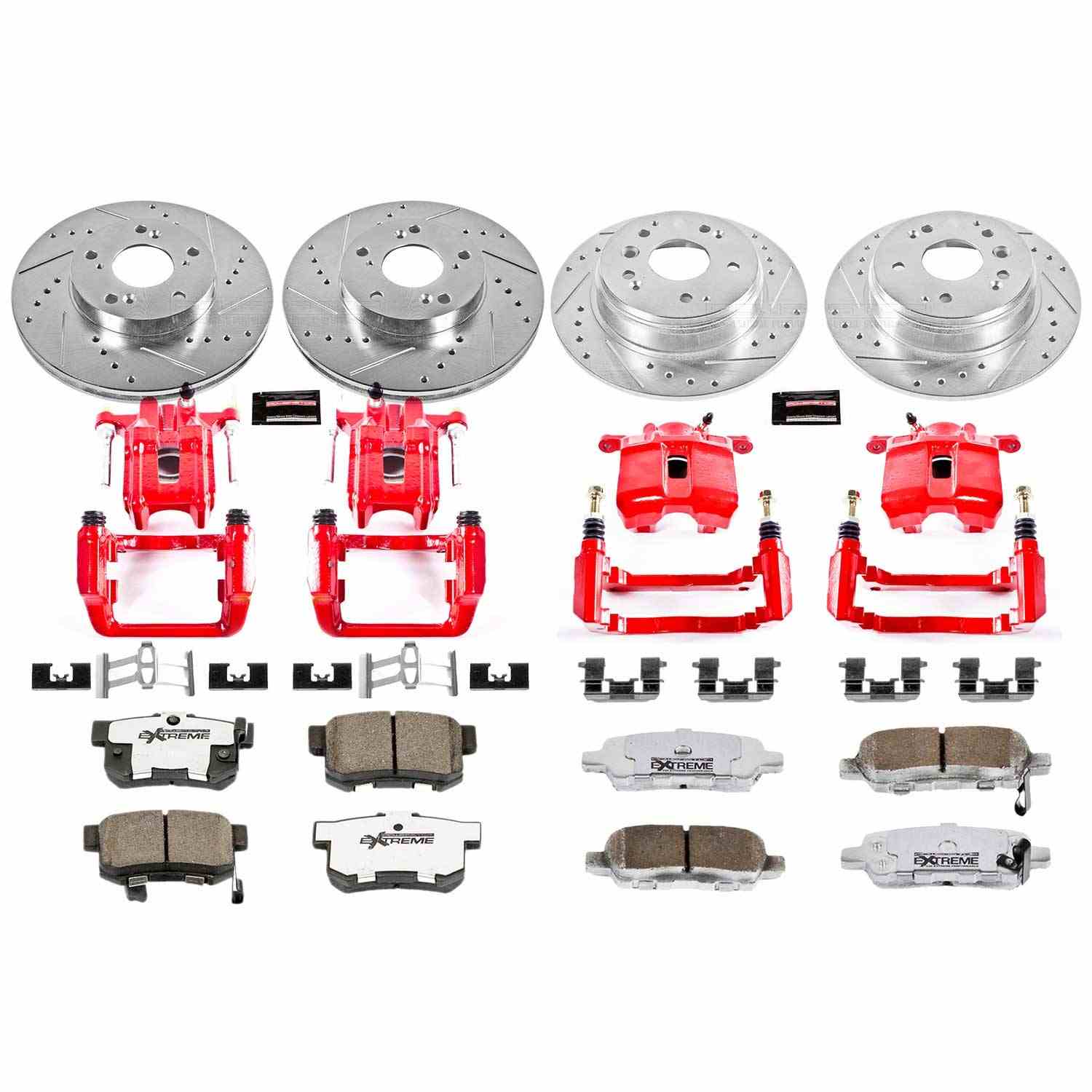Power Stop 04-08 Acura TL Front & Rear Z26 Street Warrior Brake Kit w/Calipers