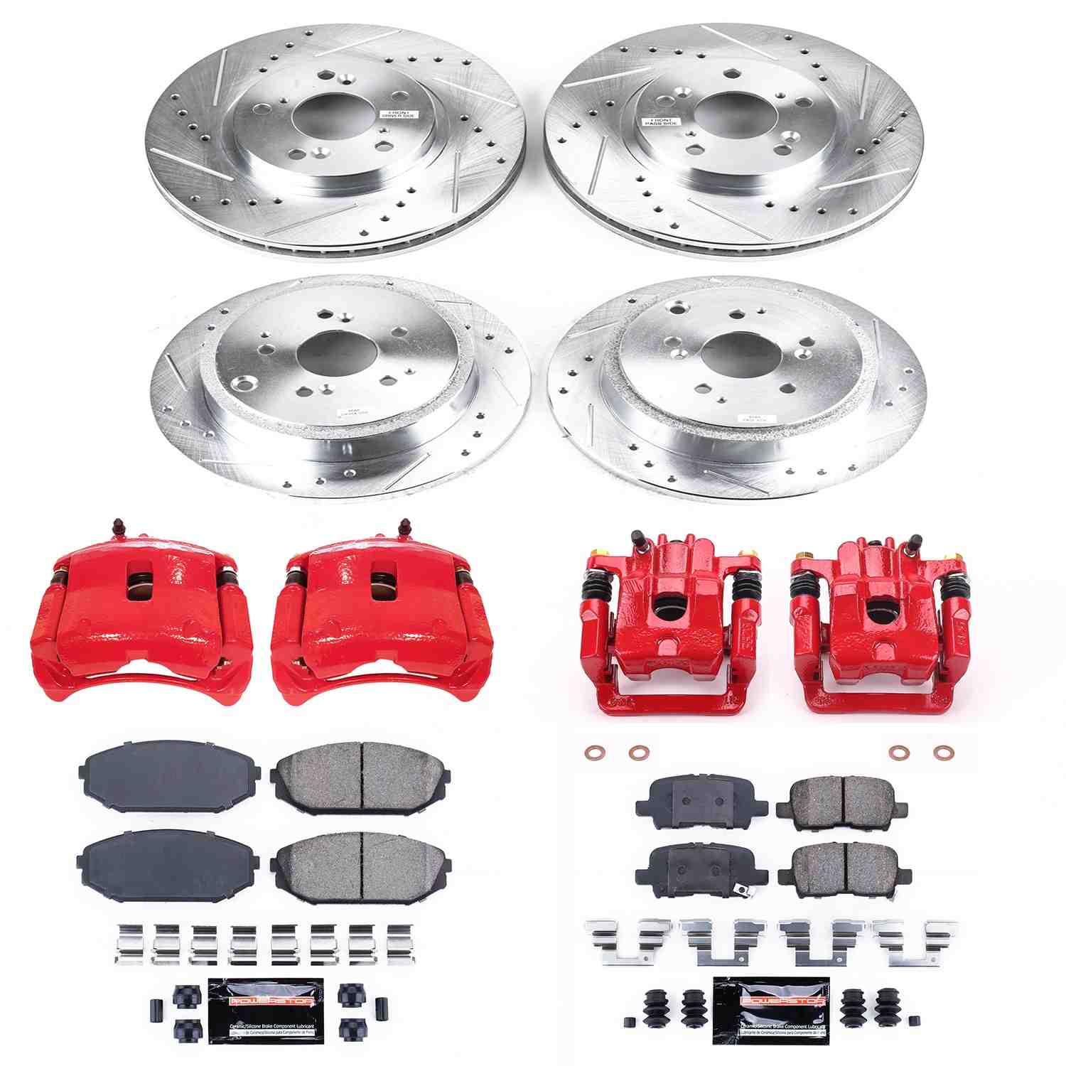 Power Stop 01-02 Acura MDX Front & Rear Z23 Evolution Sport Brake Kit w/Calipers
