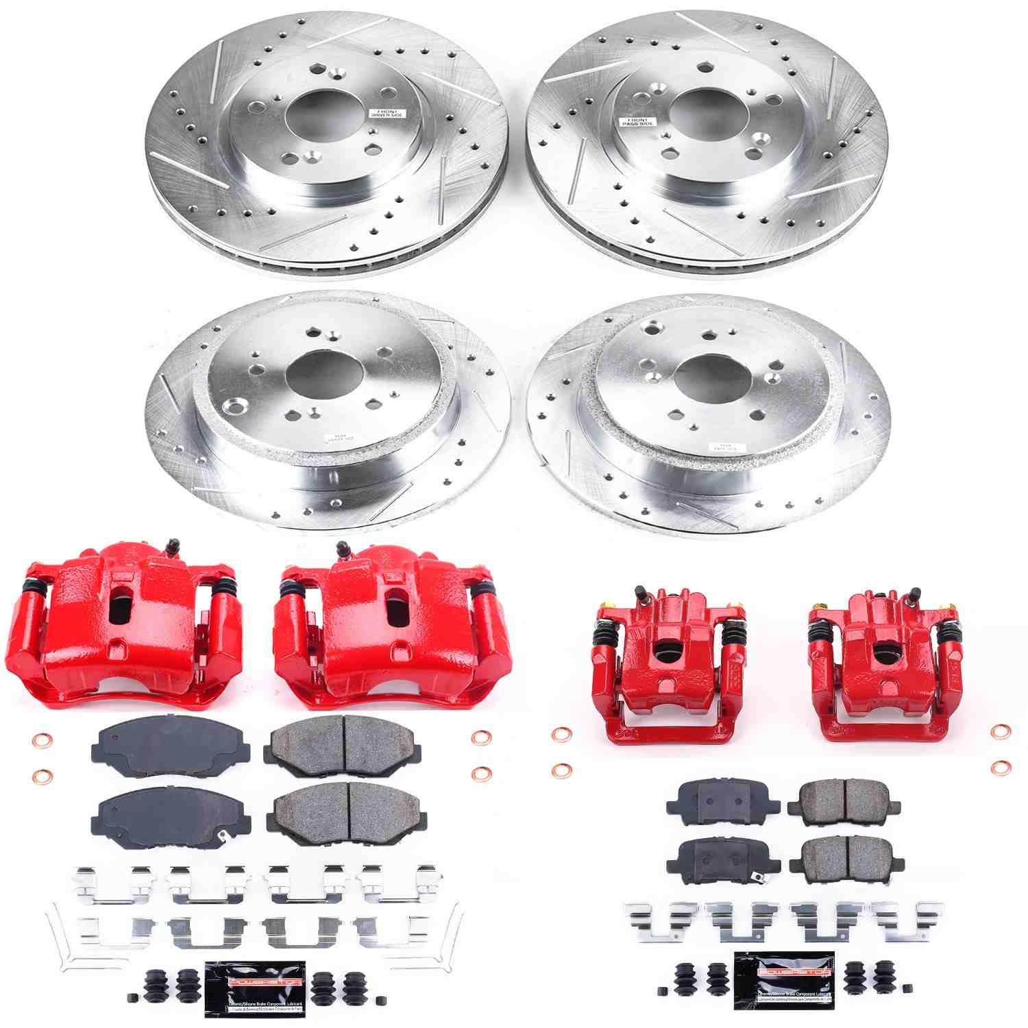 Power Stop 03-08 Honda Pilot Front & Rear Z23 Evolution Sport Brake Kit w/Calipers