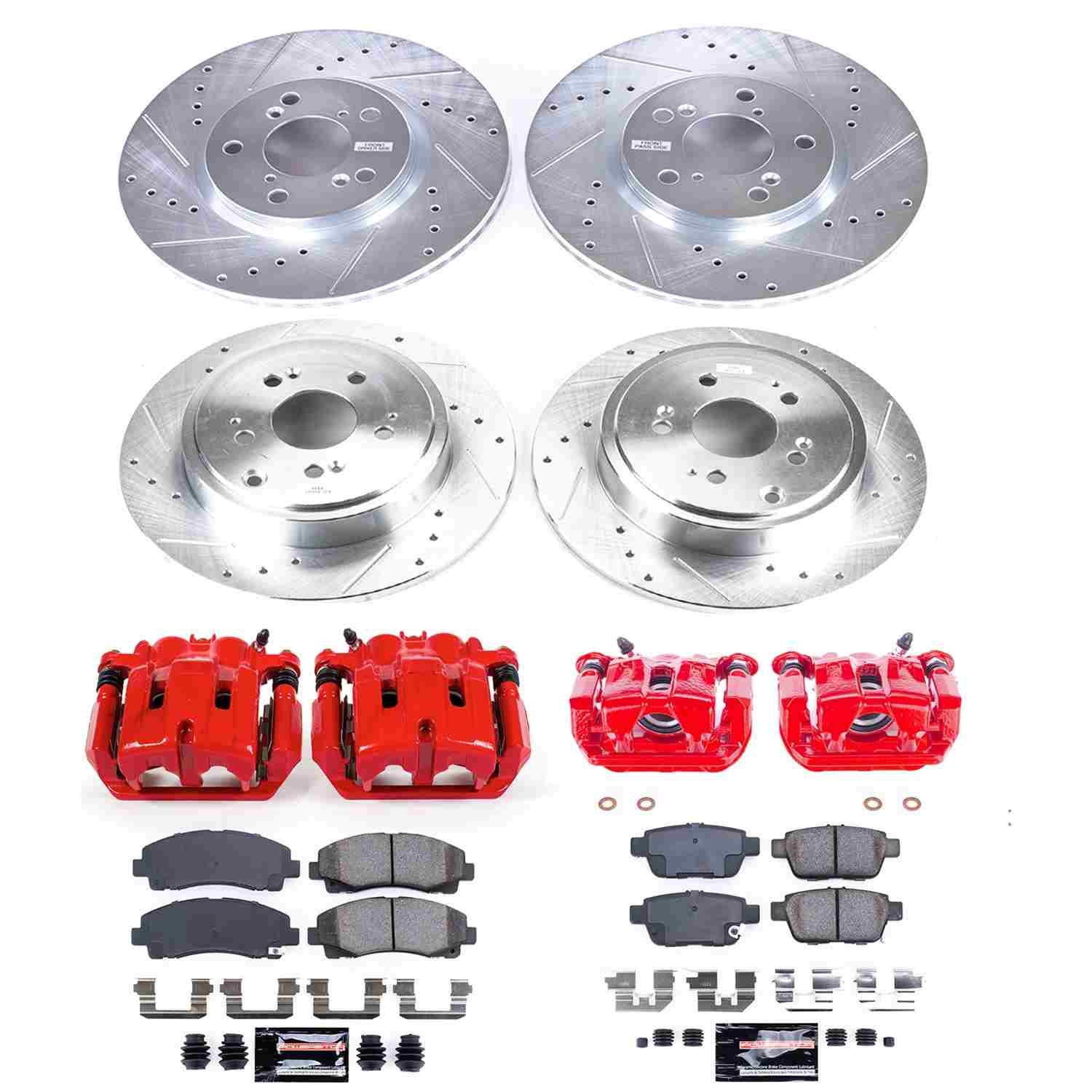 Power Stop 06-11 Honda Ridgeline Front & Rear Z23 Evolution Sport Brake Kit w/Calipers