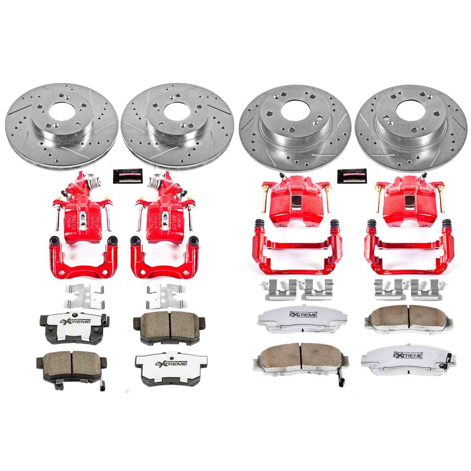 Power Stop 03-07 Honda Accord Front & Rear Z26 Street Warrior Brake Kit w/Calipers