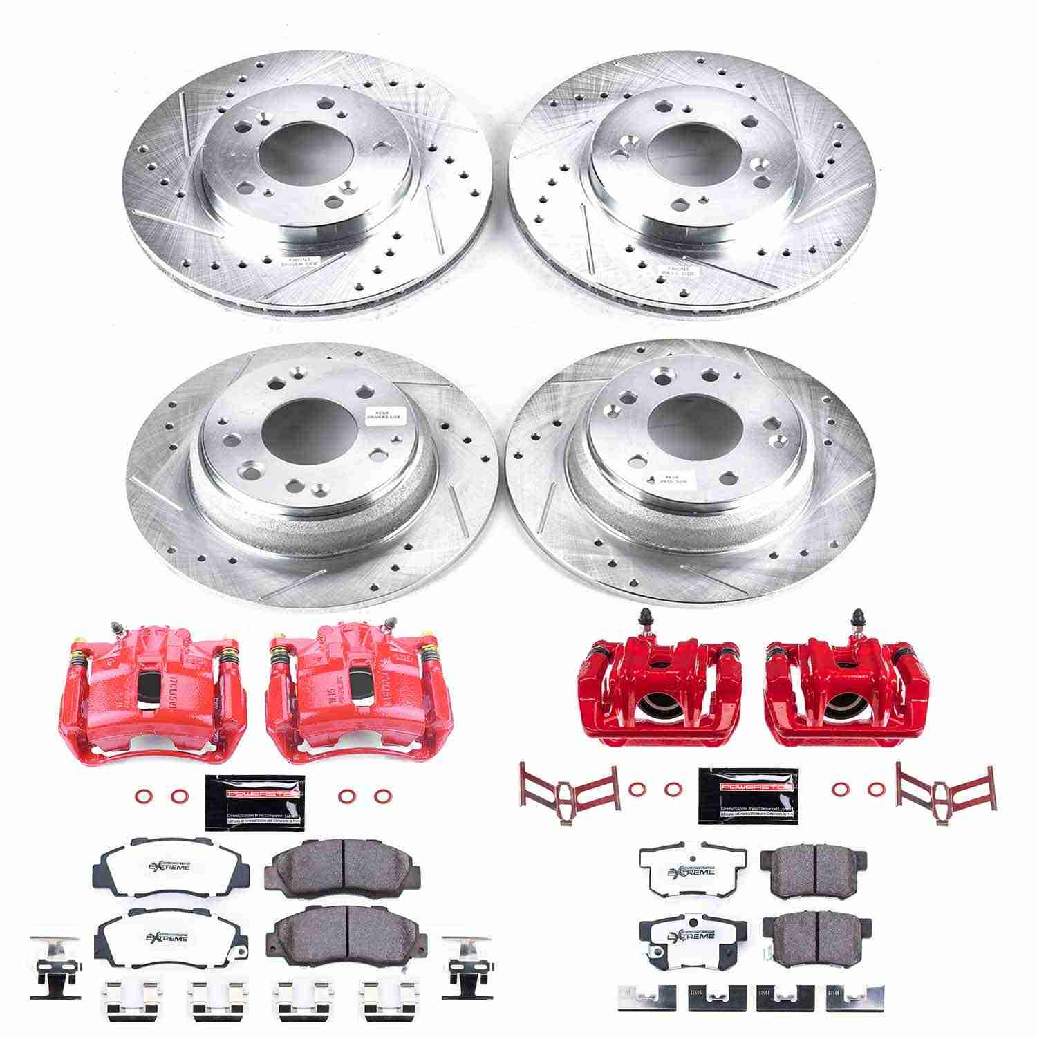 Power Stop 91-95 Acura Legend Front & Rear Z26 Street Warrior Brake Kit w/Calipers