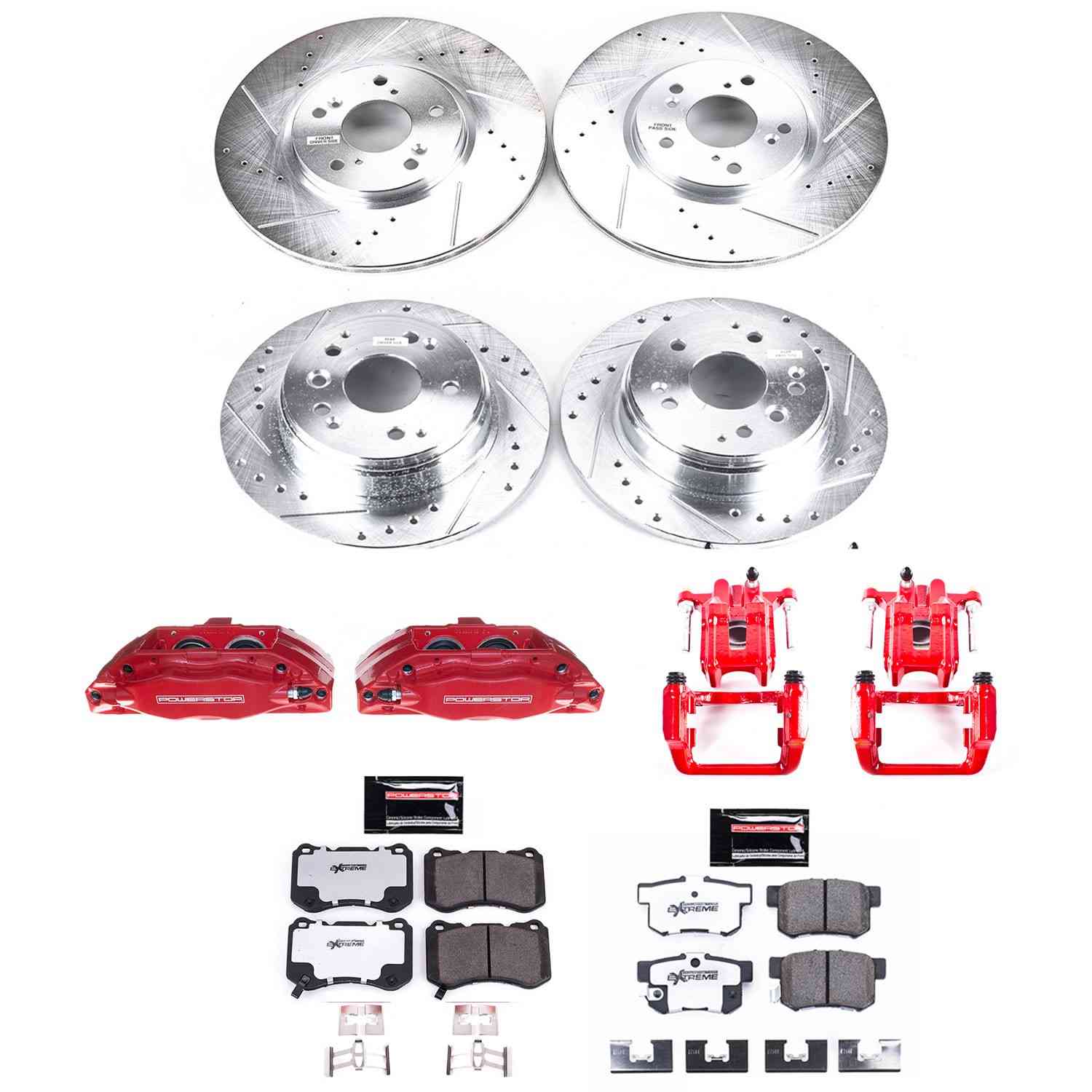 Power Stop 04-08 Acura TL Front and Rear Z26 Street Kit w/Cals