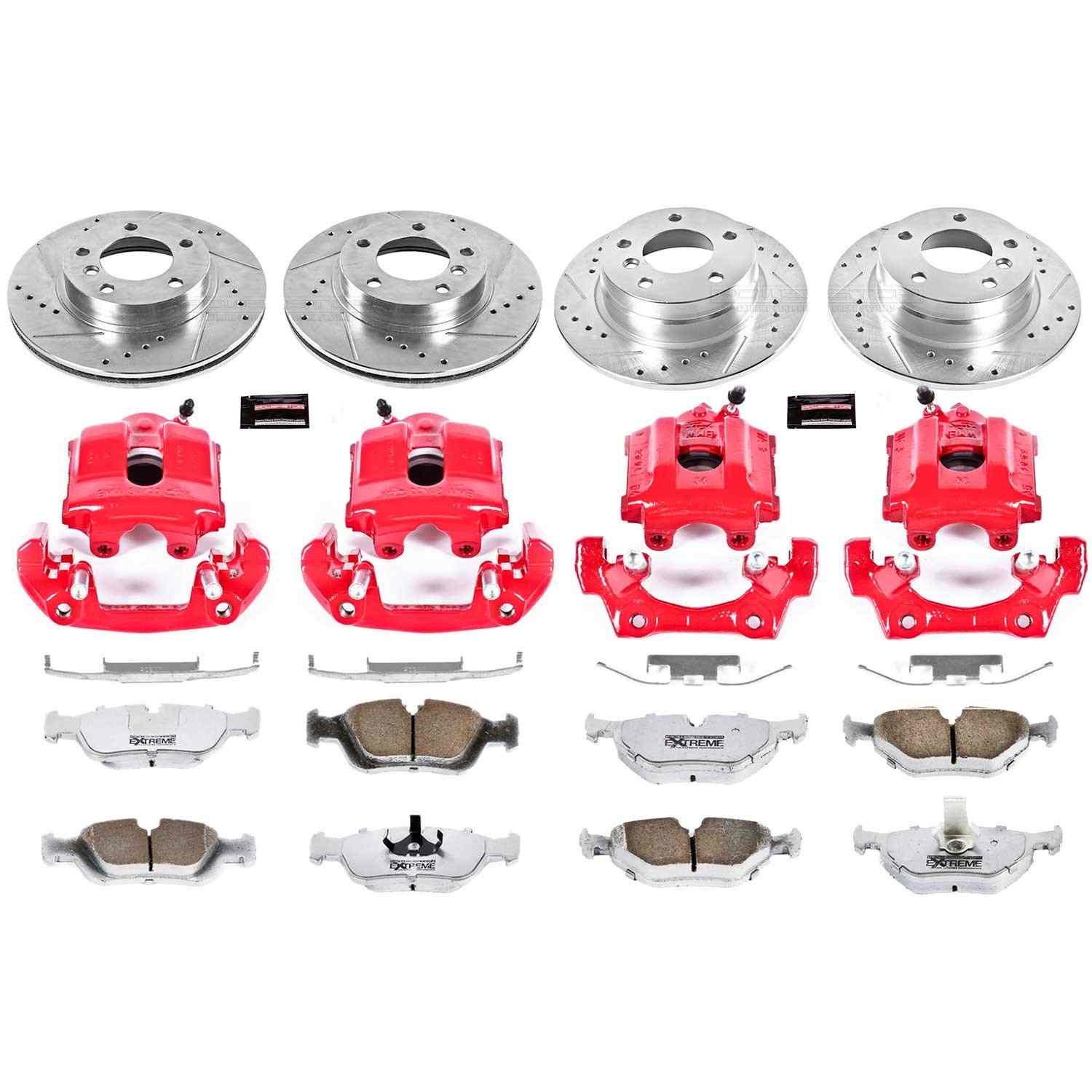 Power Stop 92-98 BMW 318i Front & Rear Z26 Street Warrior Brake Kit w/Calipers