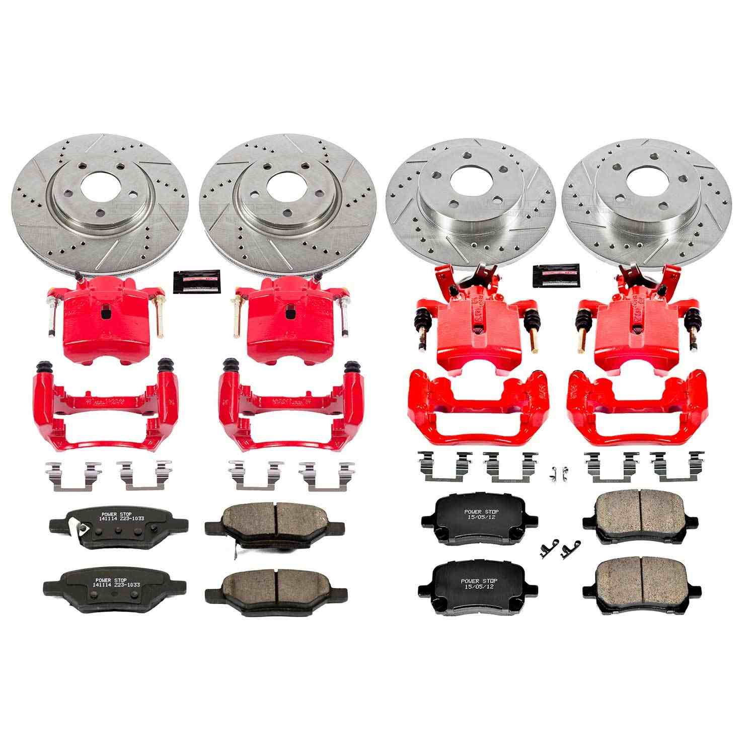 Power Stop 09-12 Chevrolet Malibu Front & Rear Z23 Evolution Sport Brake Kit w/Calipers