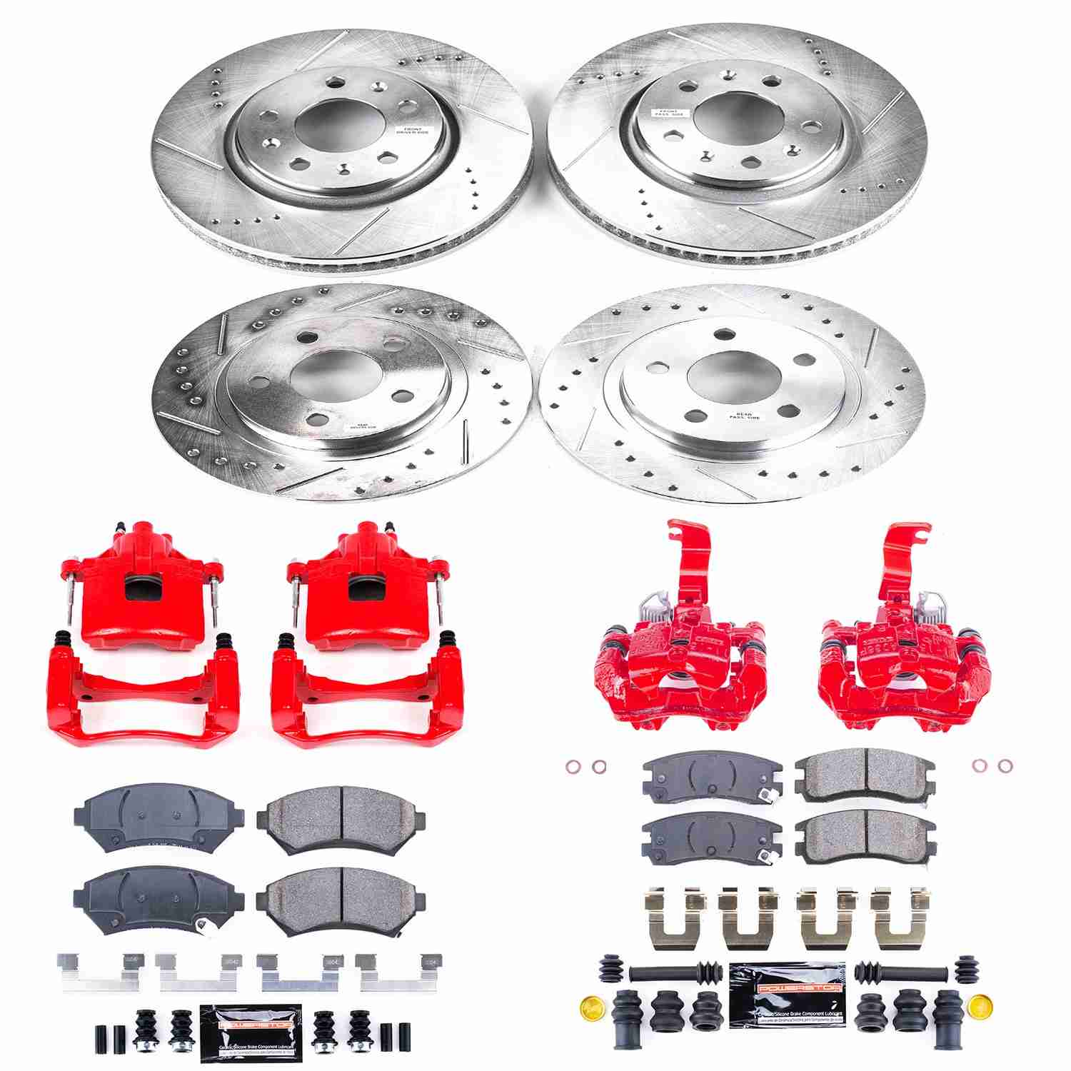 Power Stop 2004 Cadillac Seville Front & Rear Z23 Evolution Sport Brake Kit w/Calipers