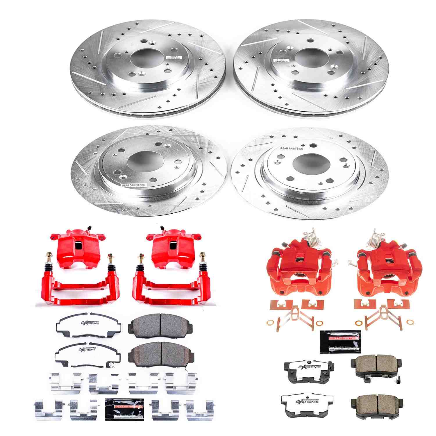 Power Stop 06-07 Honda Accord Front & Rear Z26 Street Warrior Brake Kit w/Calipers