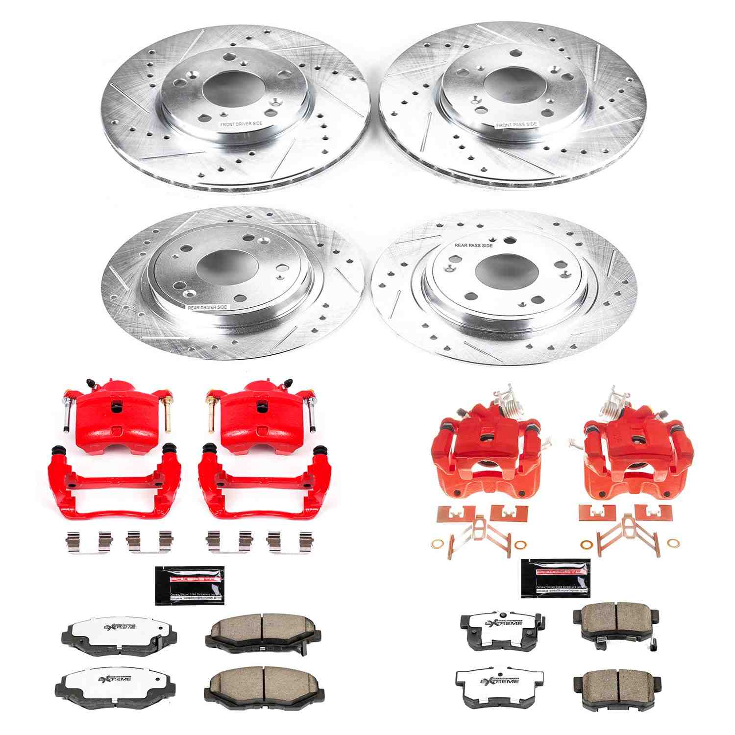 Power Stop 2005 Honda Accord Front & Rear Z26 Street Warrior Brake Kit w/Calipers