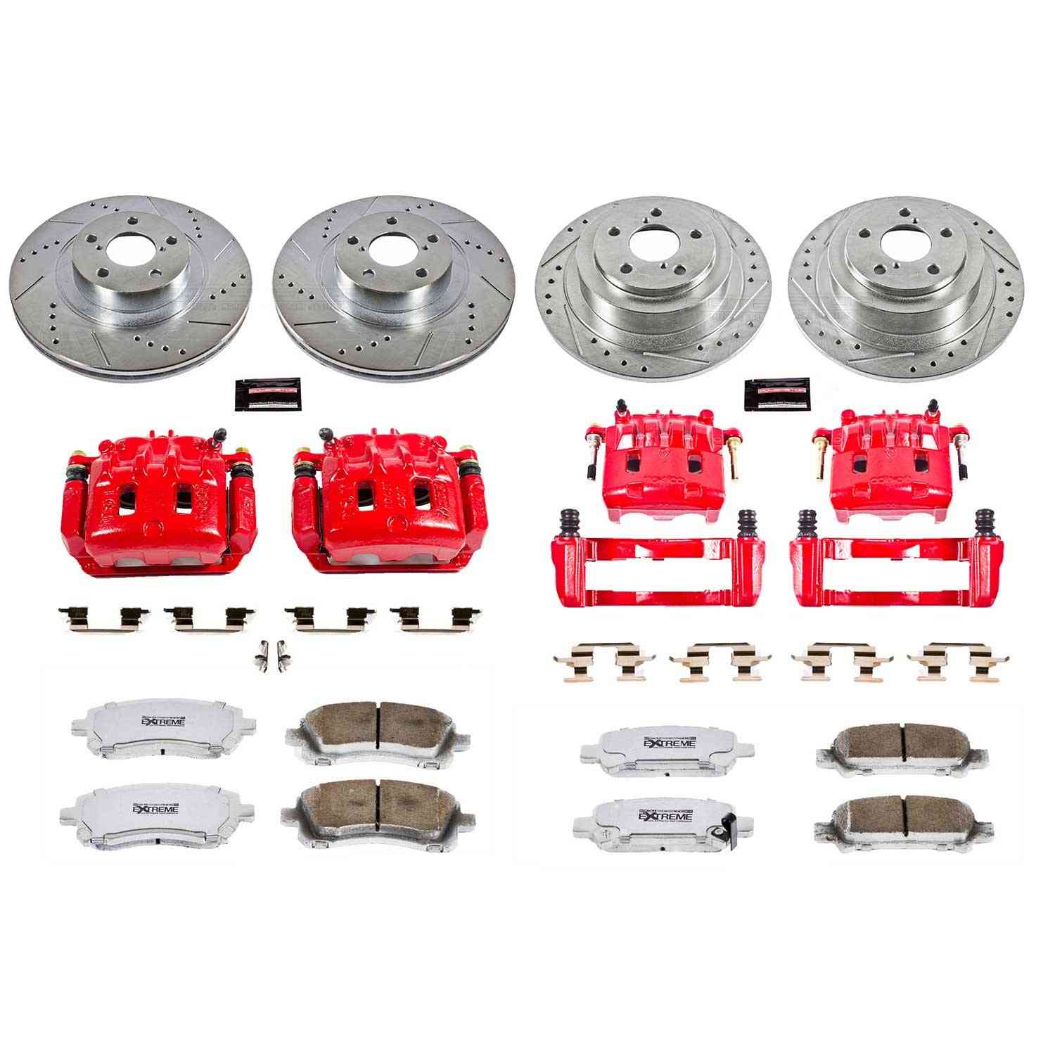 Power Stop 00-02 Subaru Legacy Front & Rear Z26 Street Warrior Brake Kit w/Calipers