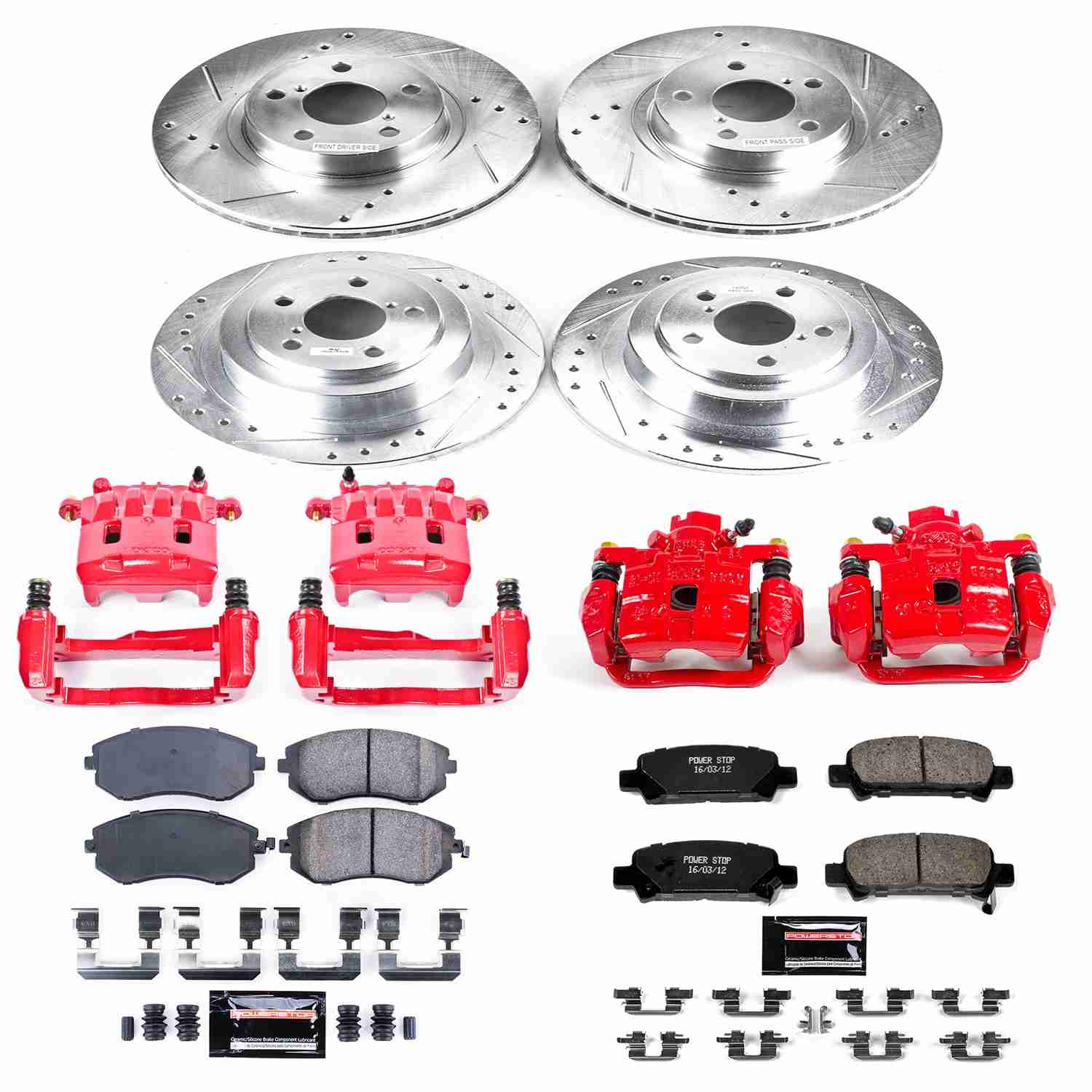 Power Stop 02-04 Subaru Legacy Front & Rear Z23 Evolution Sport Brake Kit w/Calipers