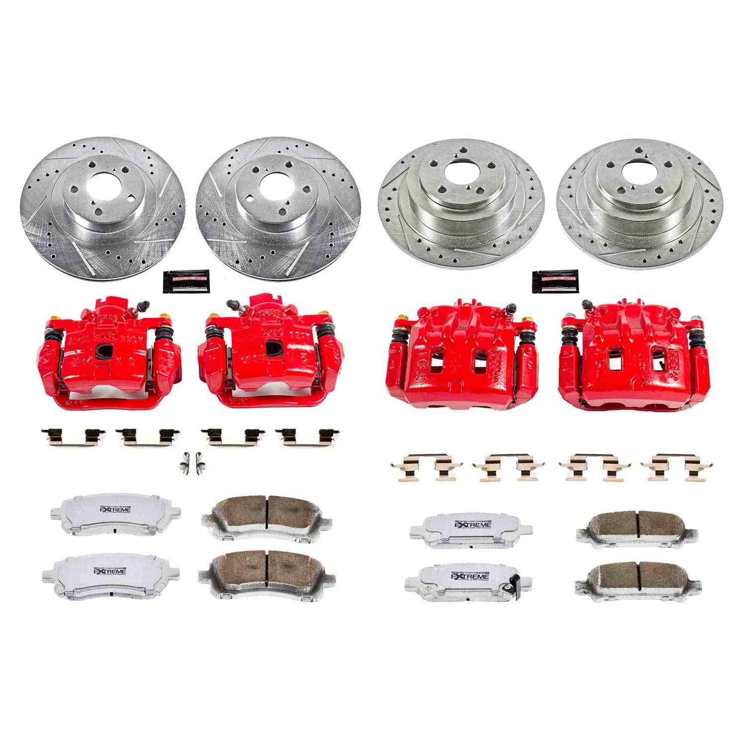 Power Stop 2001 Subaru Legacy Front & Rear Z26 Street Warrior Brake Kit w/Calipers