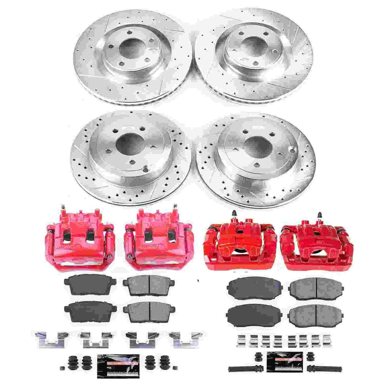 Power Stop 07-10 Ford Edge Front & Rear Z23 Evolution Sport Brake Kit w/Calipers