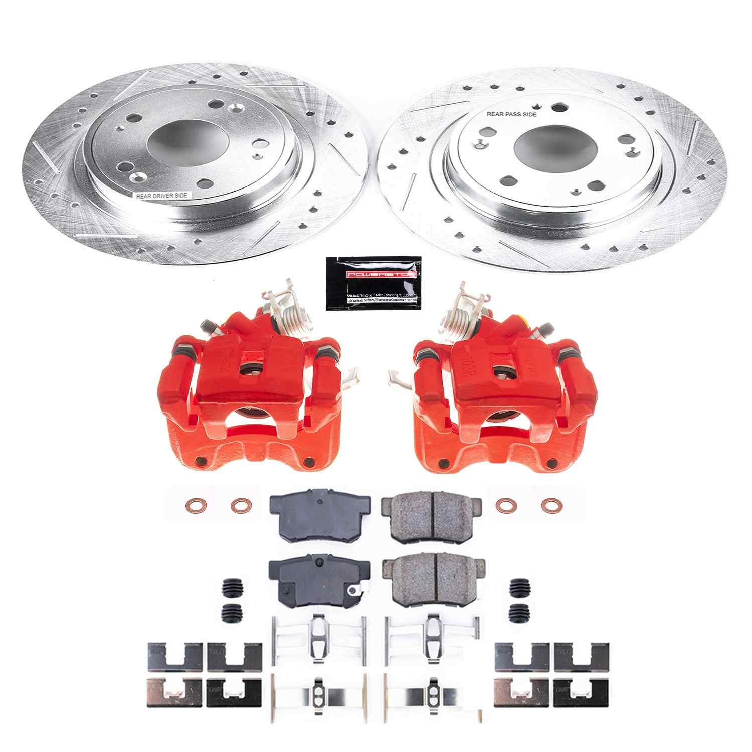 Power Stop 05-07 Honda Accord Rear Z23 Evolution Sport Brake Kit w/Calipers