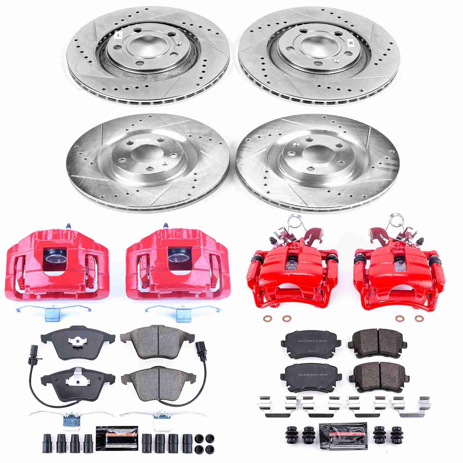 Power Stop 04-09 Audi S4 Front & Rear Z23 Evolution Sport Brake Kit w/Calipers