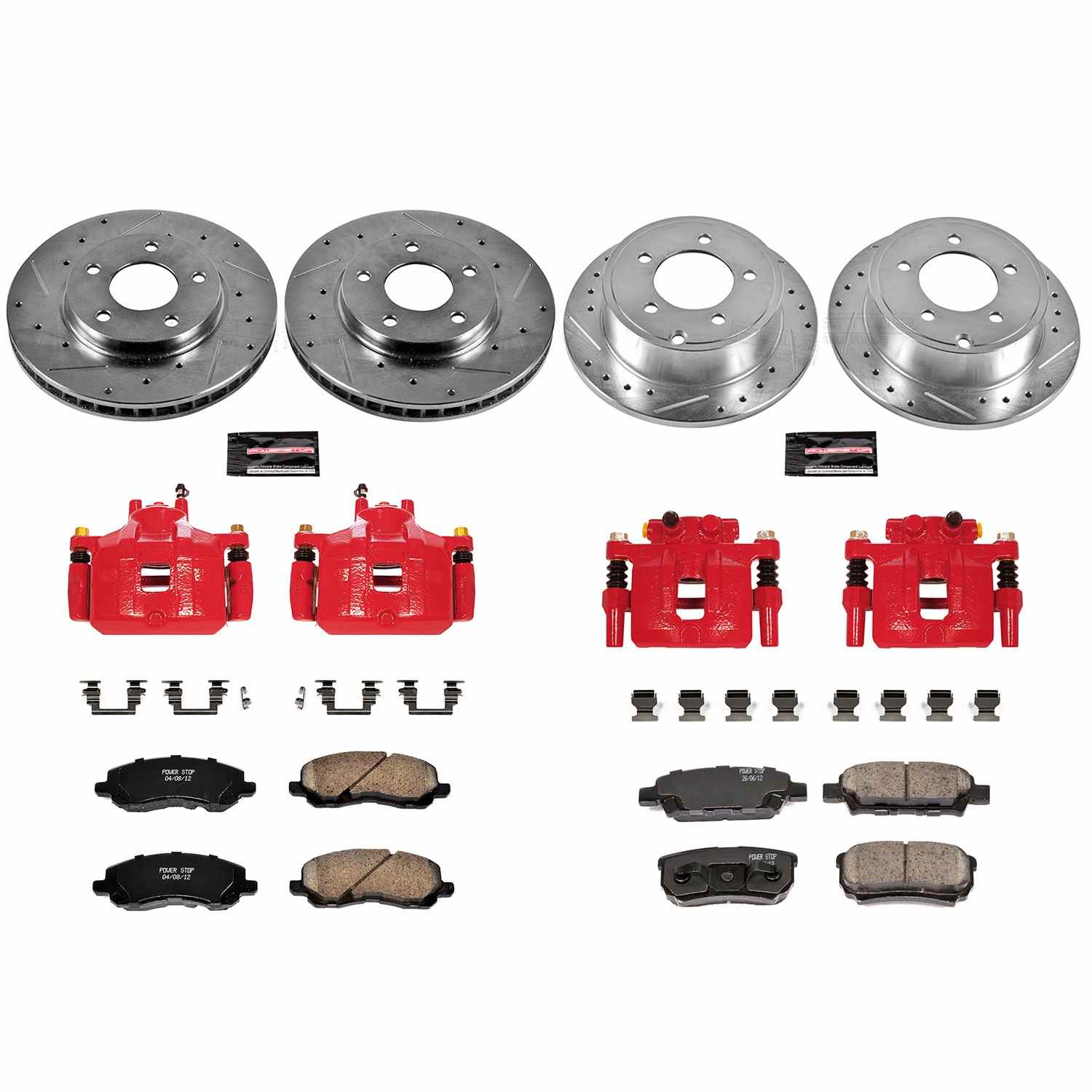 Power Stop 08-17 Mitsubishi Lancer Front & Rear Z23 Evolution Sport Brake Kit w/Calipers