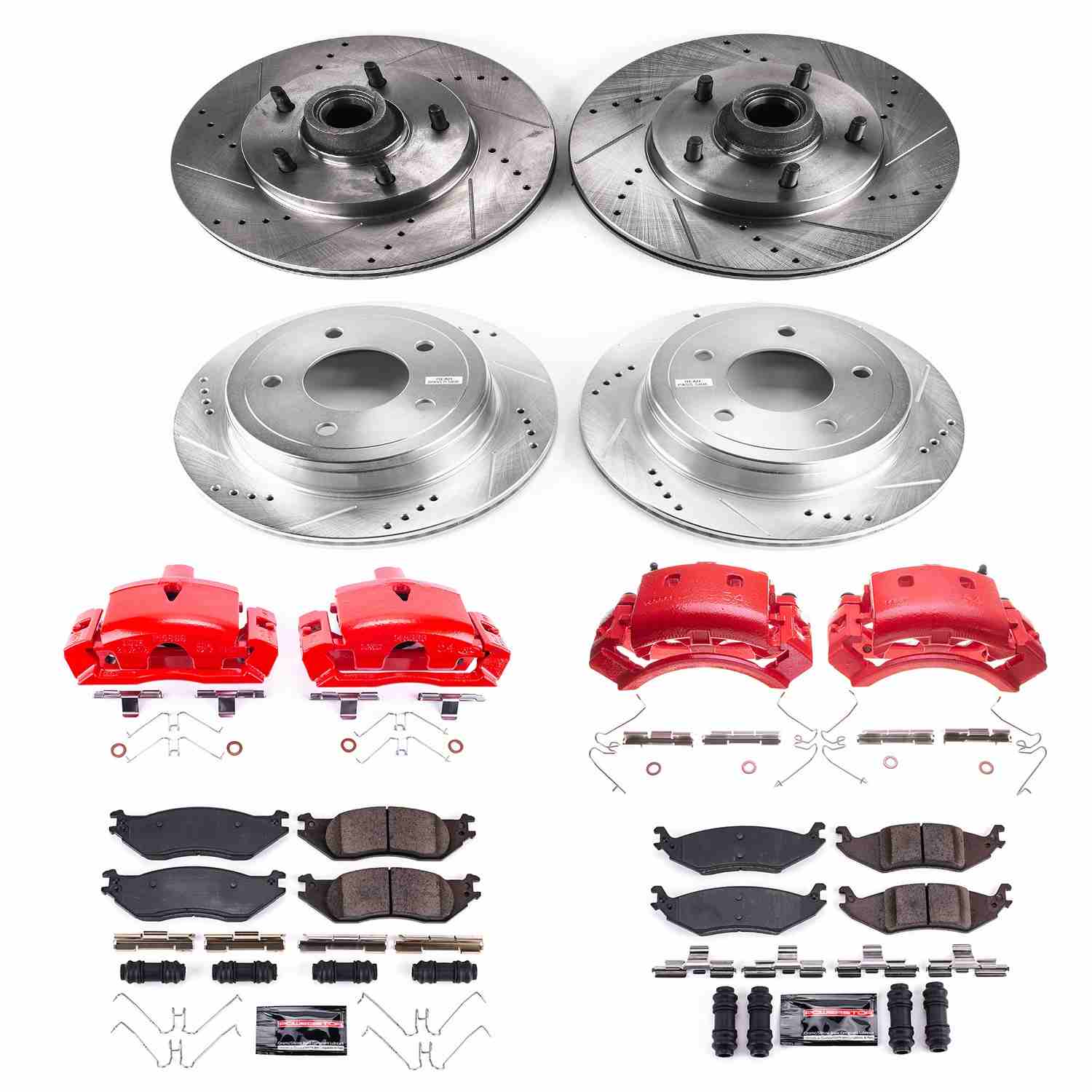 Power Stop 04-05 Ford E-150 Club Wagon Front and Rear Z23 Evolution Kit w/Cals