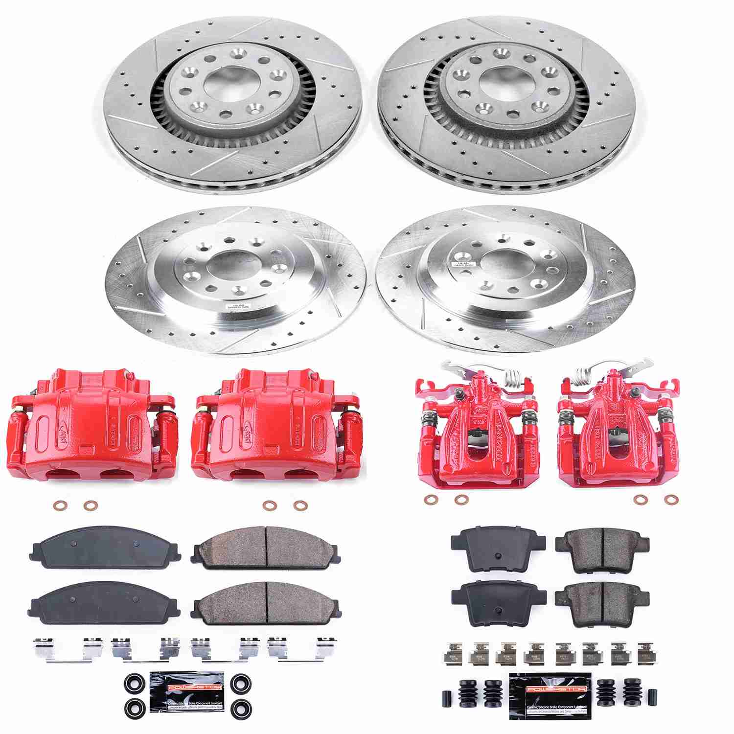 Power Stop 05-07 Ford Five Hundred Front & Rear Z23 Evolution Sport Brake Kit w/Calipers