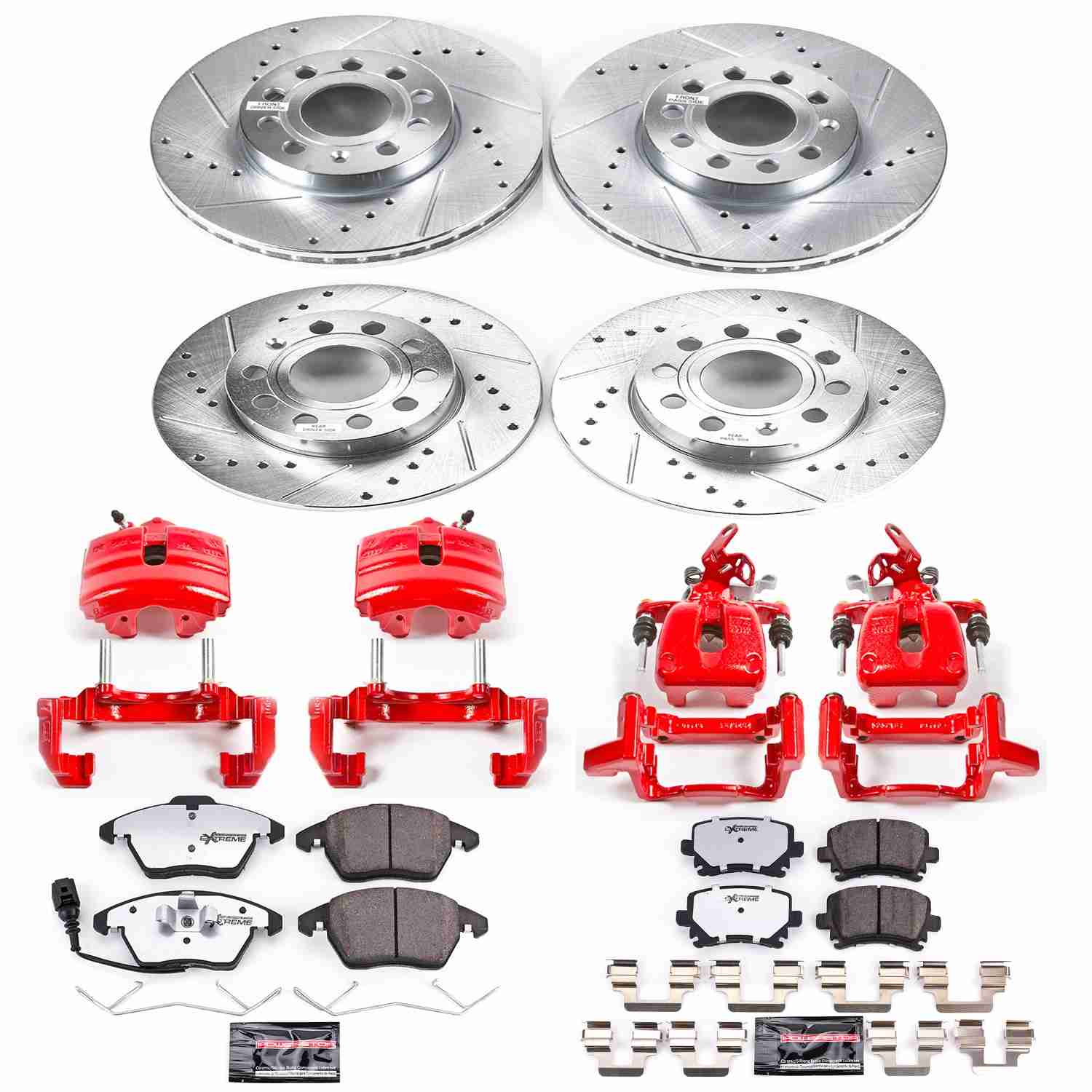 Power Stop 05-10 Volkswagen Jetta Front & Rear Z26 Street Warrior Brake Kit w/Calipers
