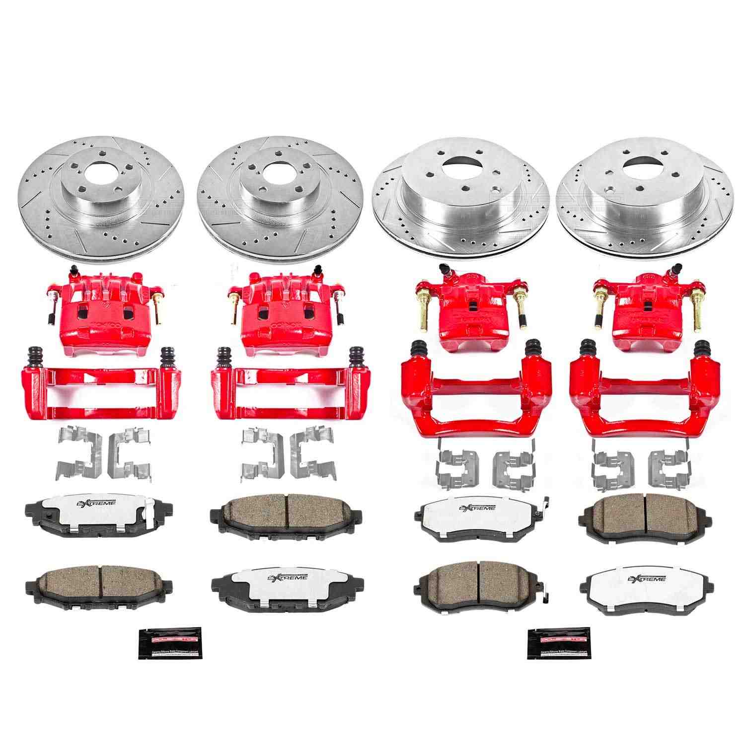 Power Stop 09-10 Subaru Forester Front & Rear Z26 Street Warrior Brake Kit w/Calipers