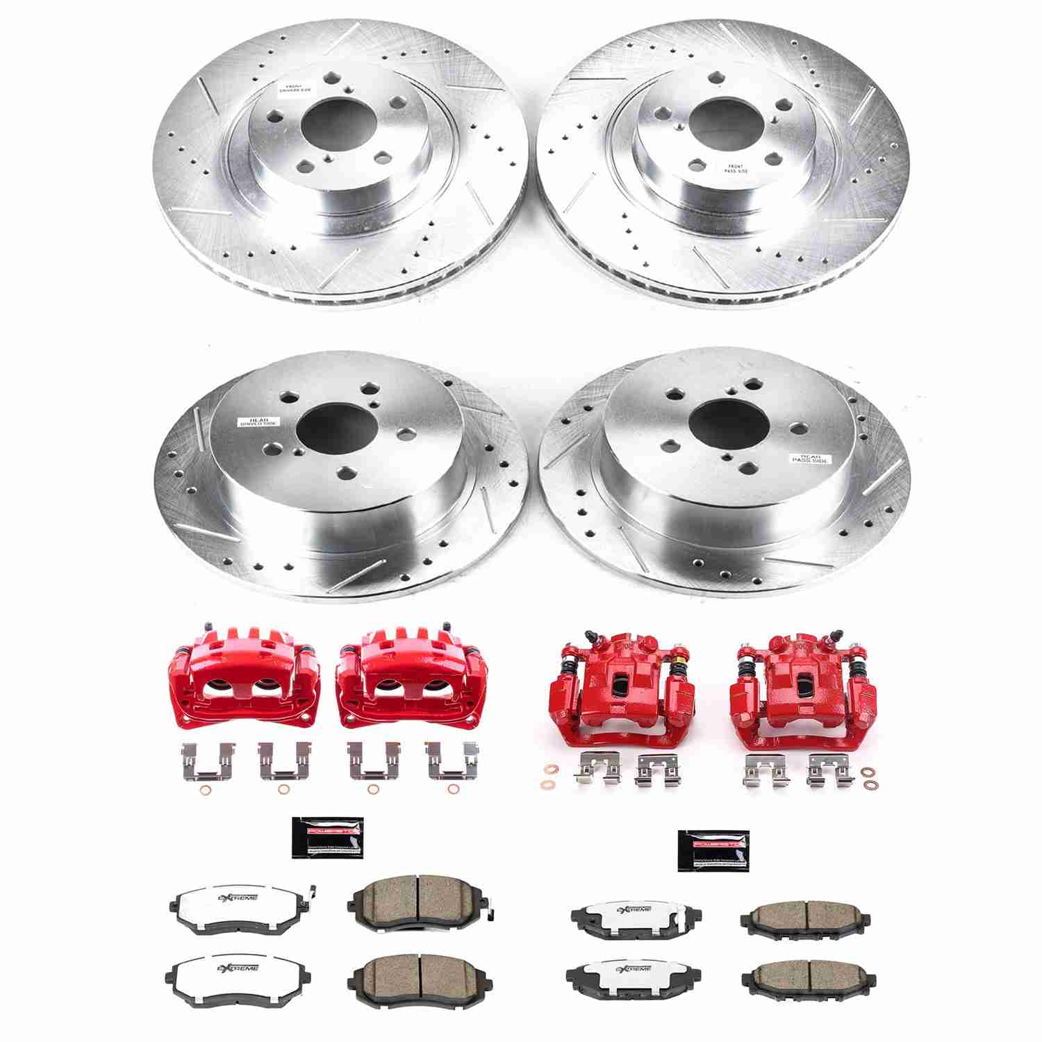 Power Stop 2005 Subaru Legacy Front & Rear Z26 Street Warrior Brake Kit w/Calipers