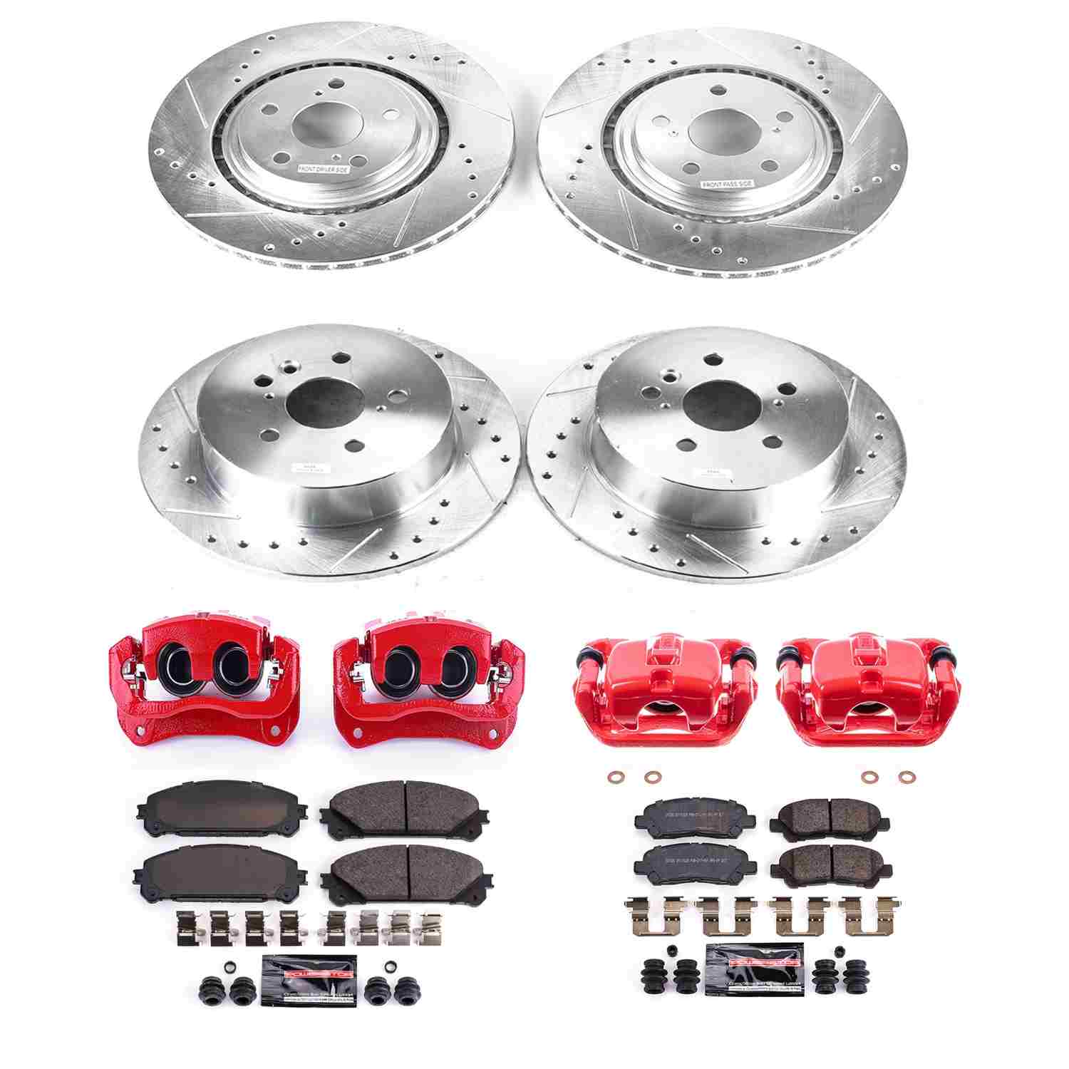 Power Stop 08-09 Toyota Highlander Front & Rear Z23 Evolution Sport Brake Kit w/Calipers