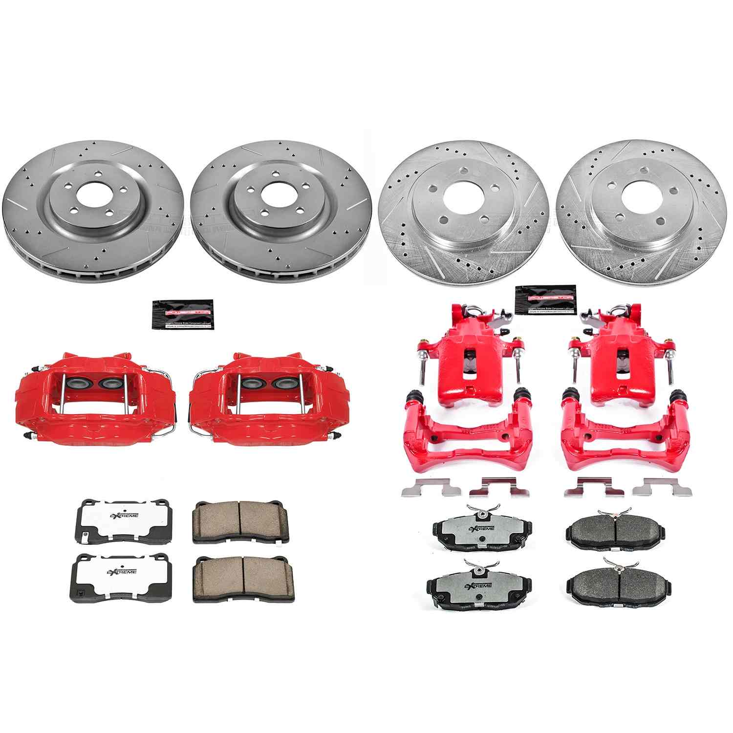 Power Stop 11-14 Ford Mustang Front and Rear Z26 Street Kit w/Cals