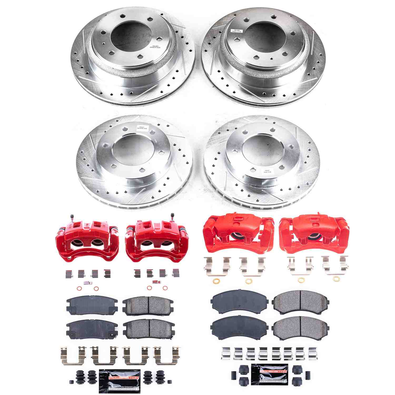 Power Stop 2002 Honda Passport Front & Rear Z23 Evolution Sport Brake Kit w/Calipers