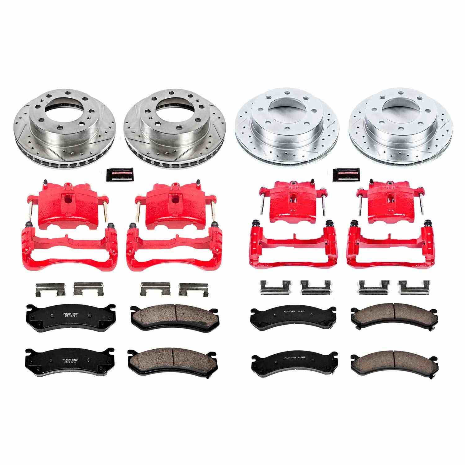 Power Stop 2003 Chevrolet Silverado 1500 HD Front & Rear Z23 Evolution Sport Brake Kit w/Calipers