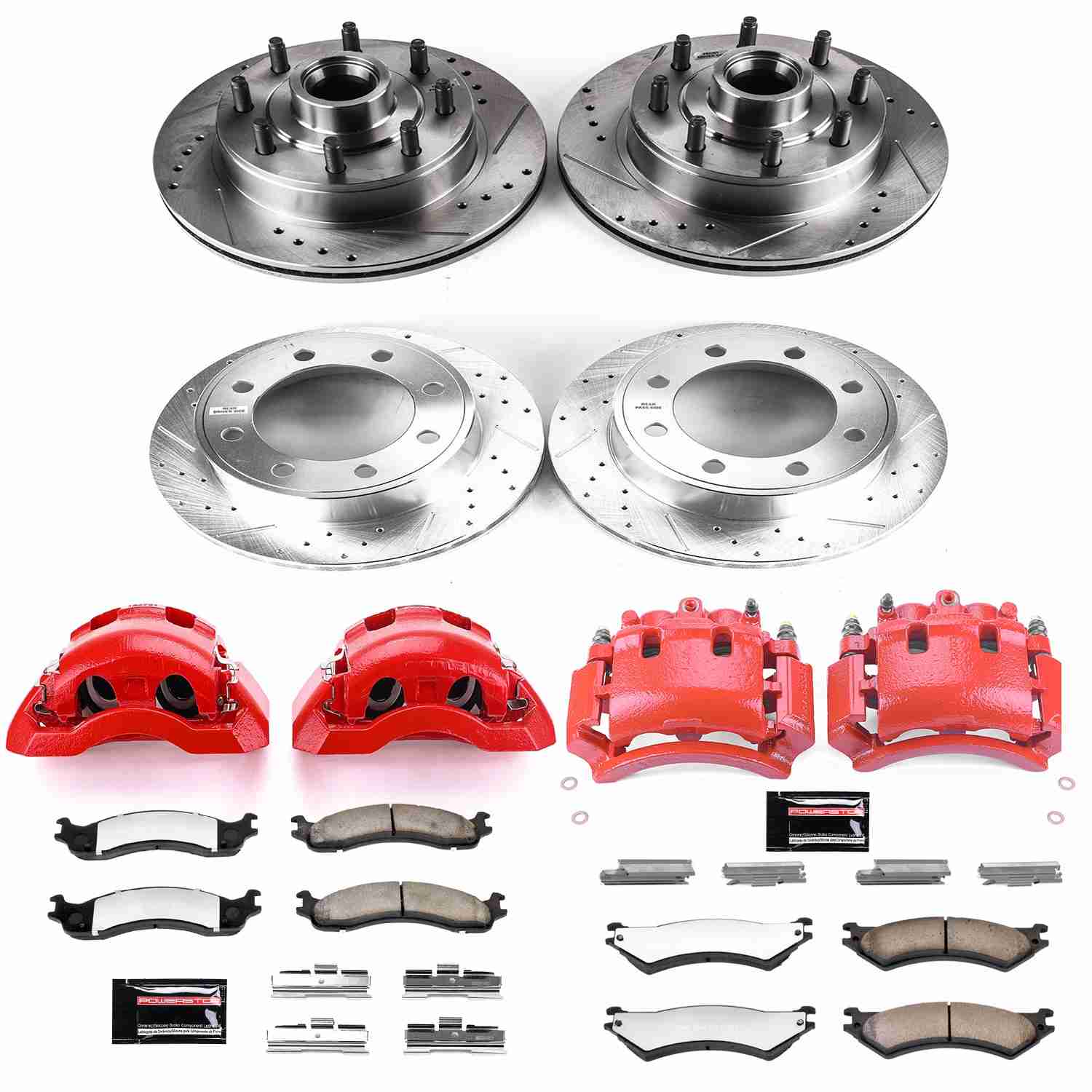Power Stop 99-02 Ford E-350 Econoline Club Wagon Front & Rear Z36 Truck & Tow Kit w/Calipers