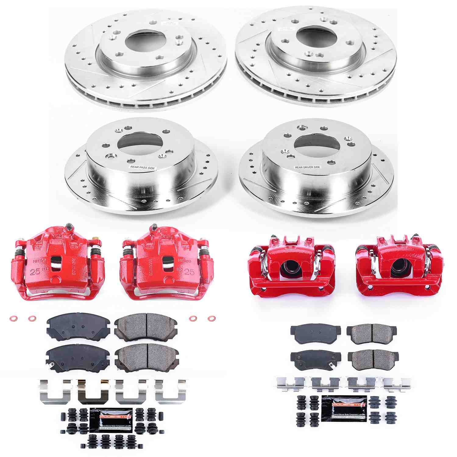 Power Stop 07-10 Hyundai Elantra Front & Rear Z23 Evolution Sport Brake Kit w/Calipers