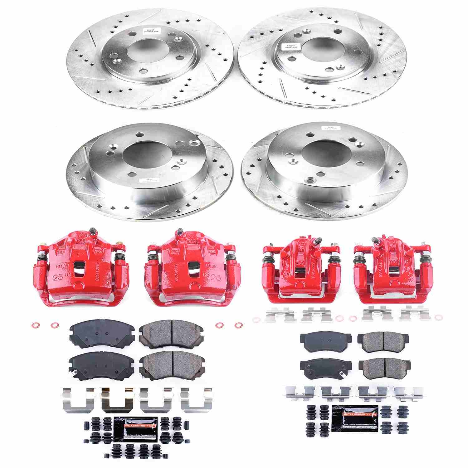 Power Stop 06-08 Hyundai Sonata Front & Rear Z23 Evolution Sport Brake Kit w/Calipers