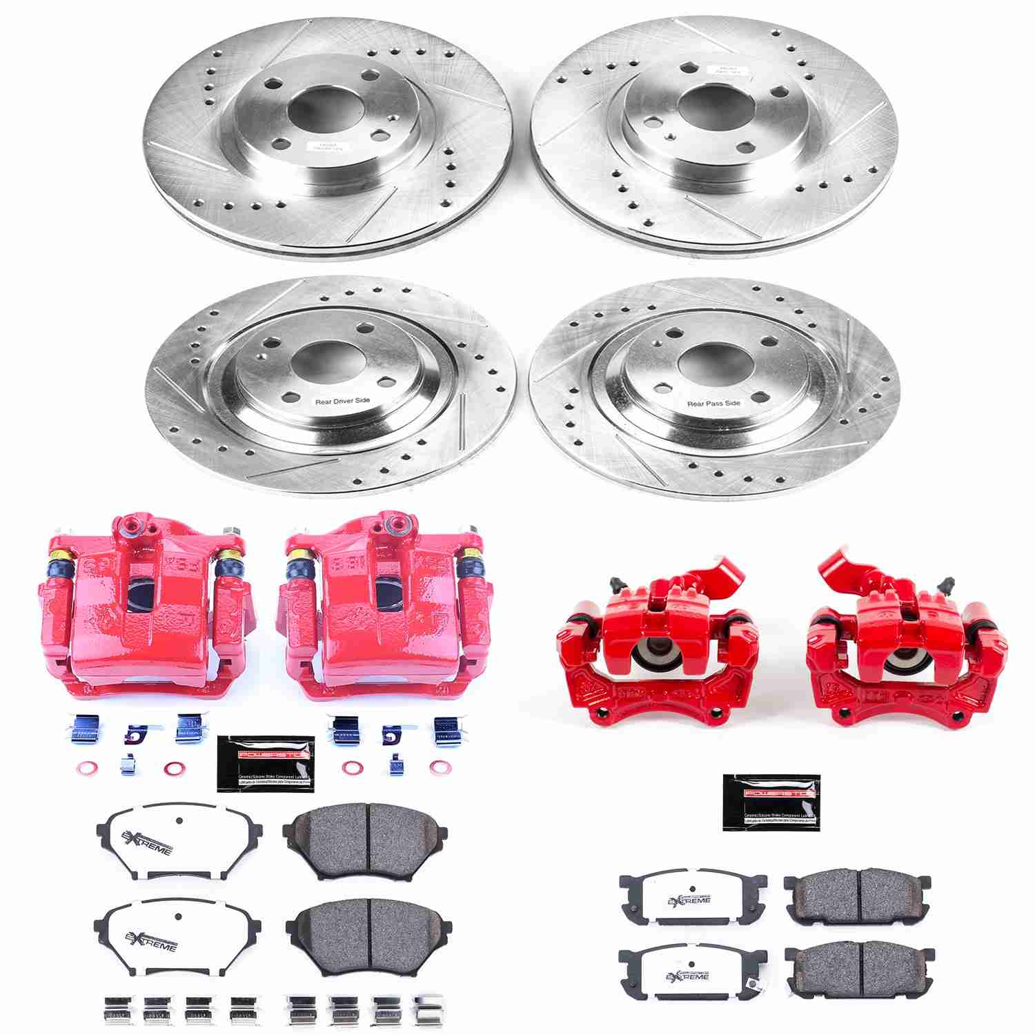 Power Stop 01-05 Mazda Miata Front & Rear Z26 Street Warrior Brake Kit w/Calipers