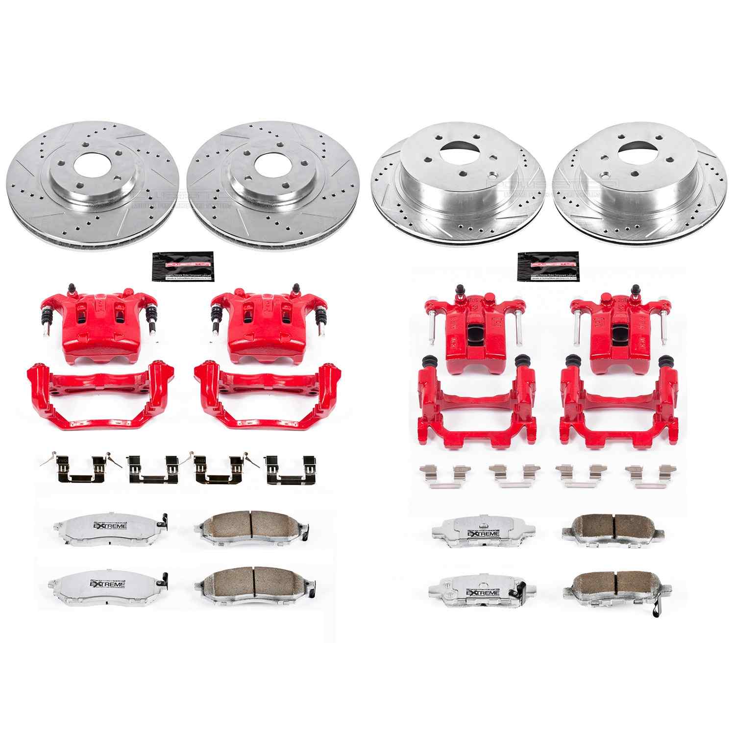 Power Stop 11-14 Nissan Murano Front and Rear Z26 Street Kit w/Cals