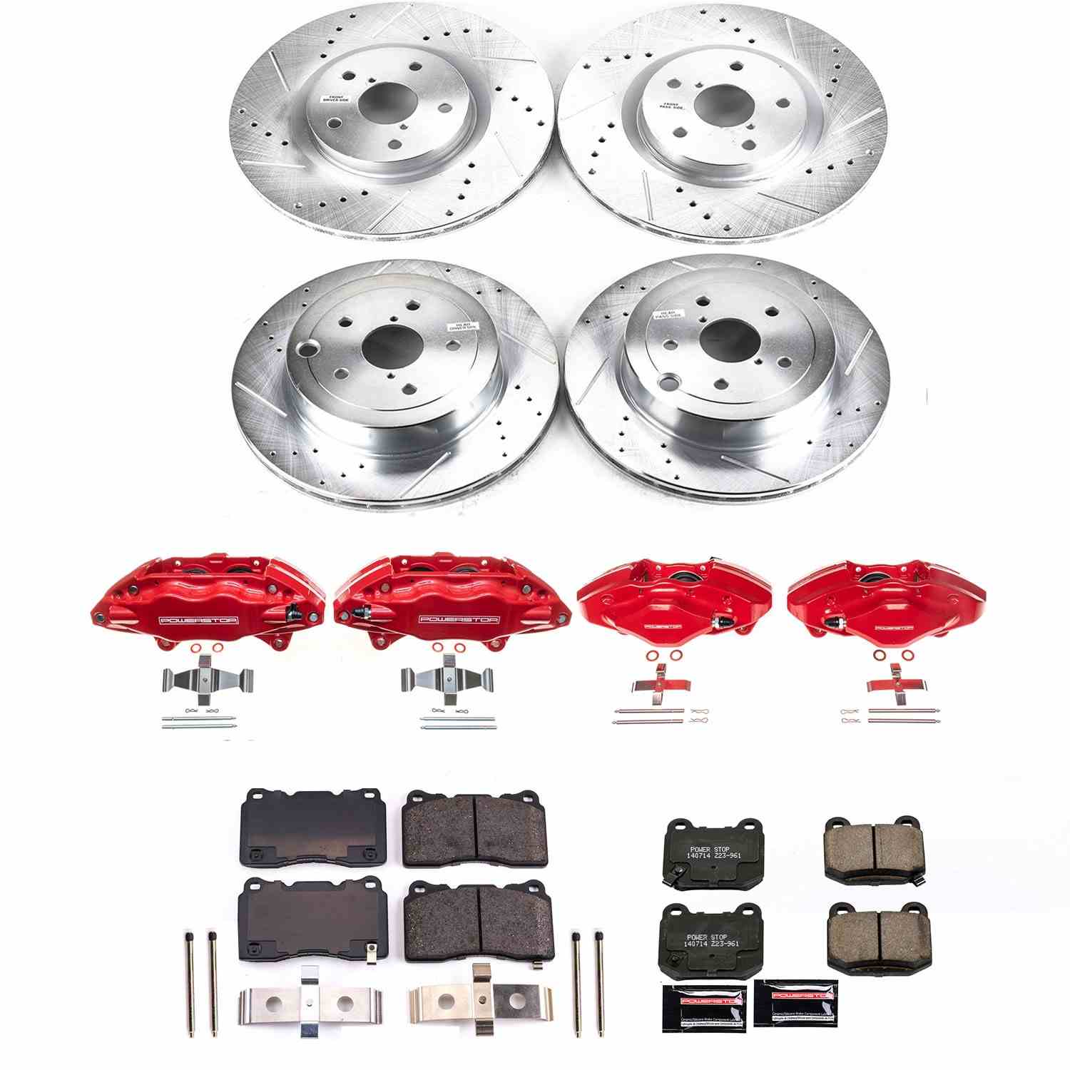 Power Stop 08-14 Subaru Impreza Front & Rear Z23 Evolution Sport Brake Kit w/Calipers