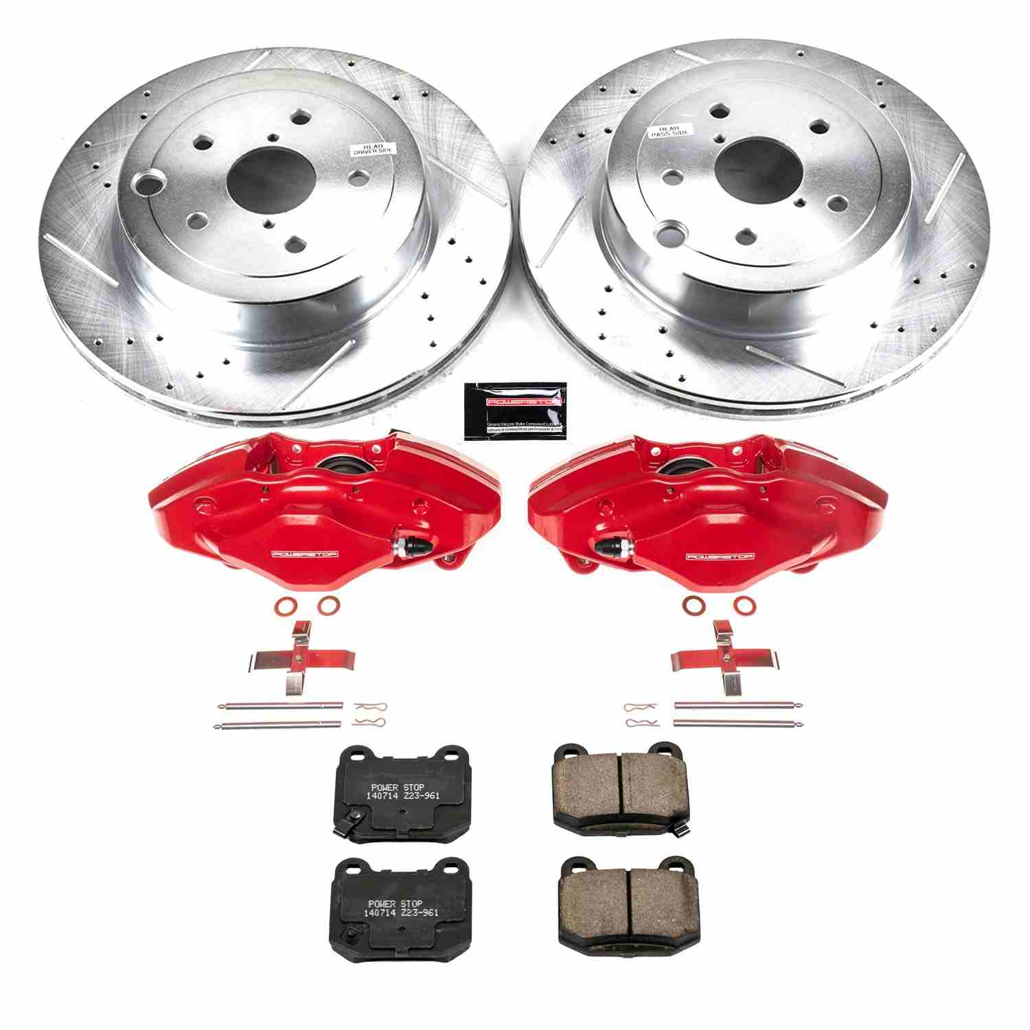 Power Stop 08-14 Subaru Impreza Rear Z23 Evolution Sport Brake Kit w/Calipers
