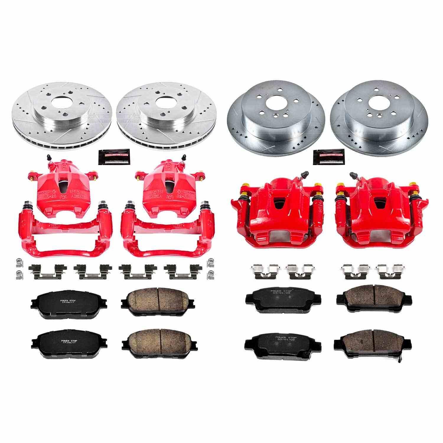 Power Stop 04-10 Toyota Sienna Front & Rear Z23 Evolution Sport Brake Kit w/Calipers