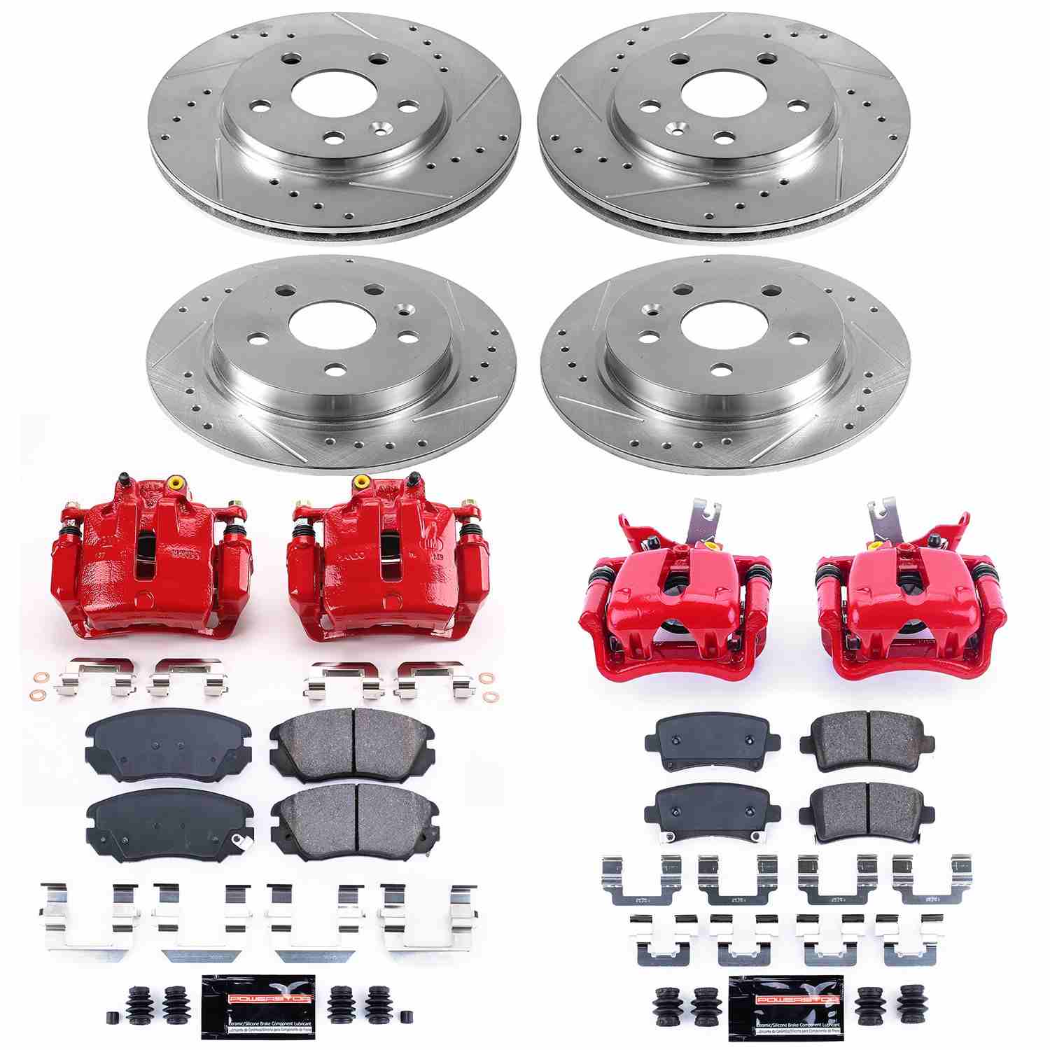 Power Stop 14-15 Chevrolet Malibu Front & Rear Z23 Evolution Sport Brake Kit w/Calipers