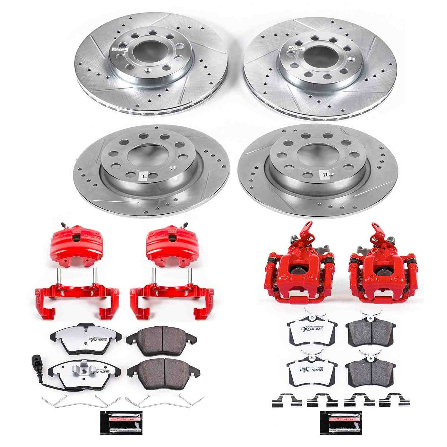 Power Stop 2019 Volkswagen Beetle Front & Rear Z26 Street Warrior Brake Kit w/Calipers