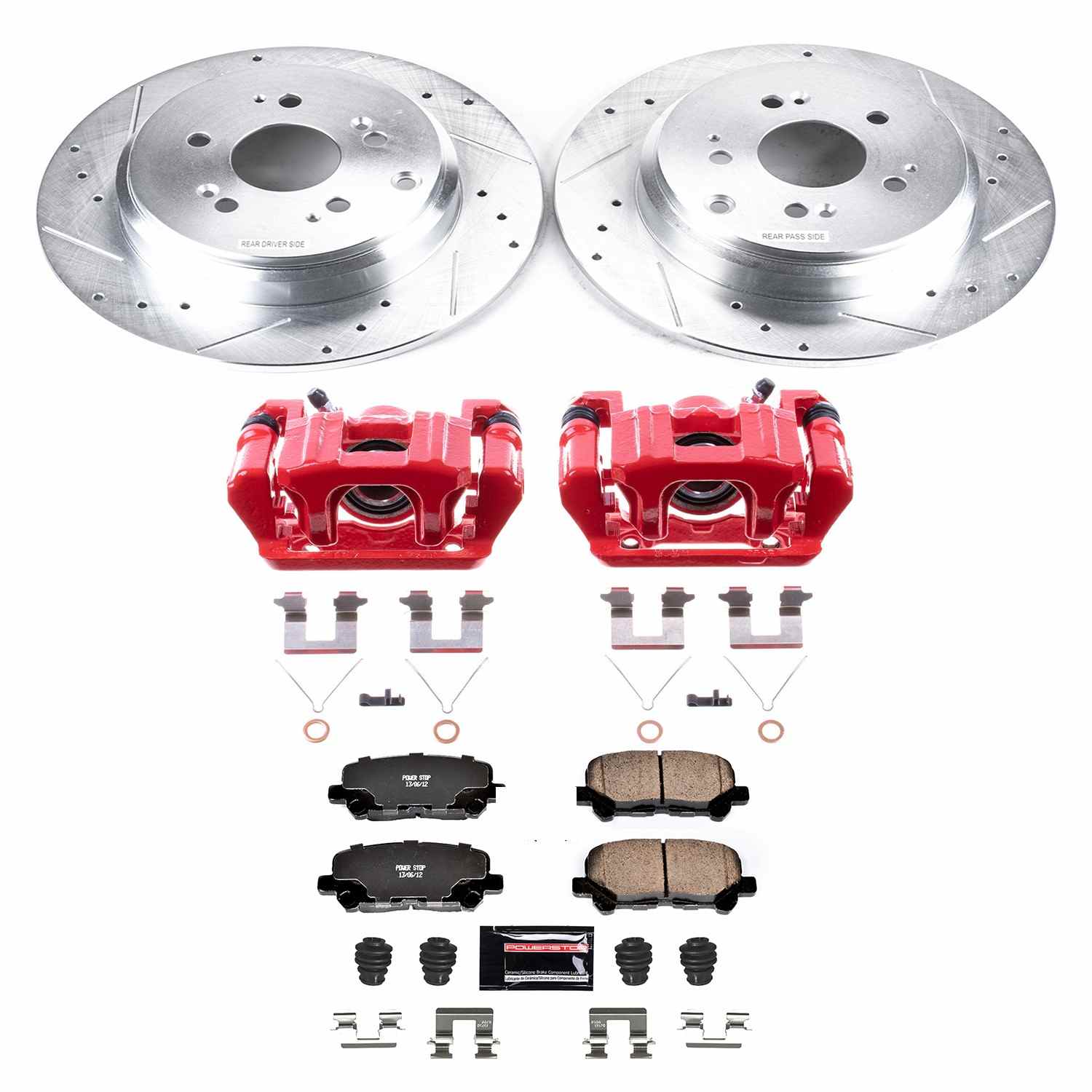 Power Stop 12-15 Honda Pilot Rear Z23 Evolution Sport Brake Kit w/Calipers
