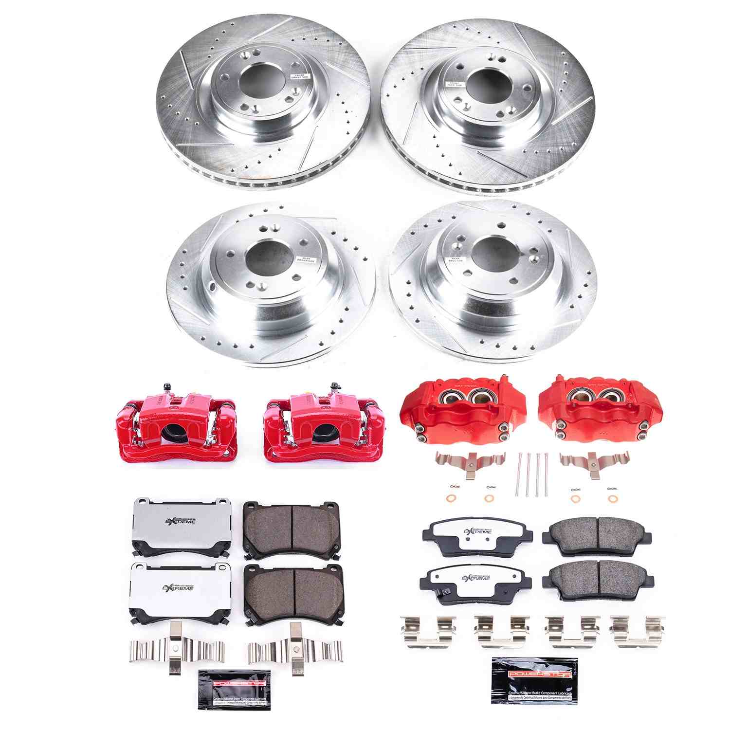 Power Stop 10-14 Hyundai Genesis Front and Rear Z26 Street Kit w/Cals